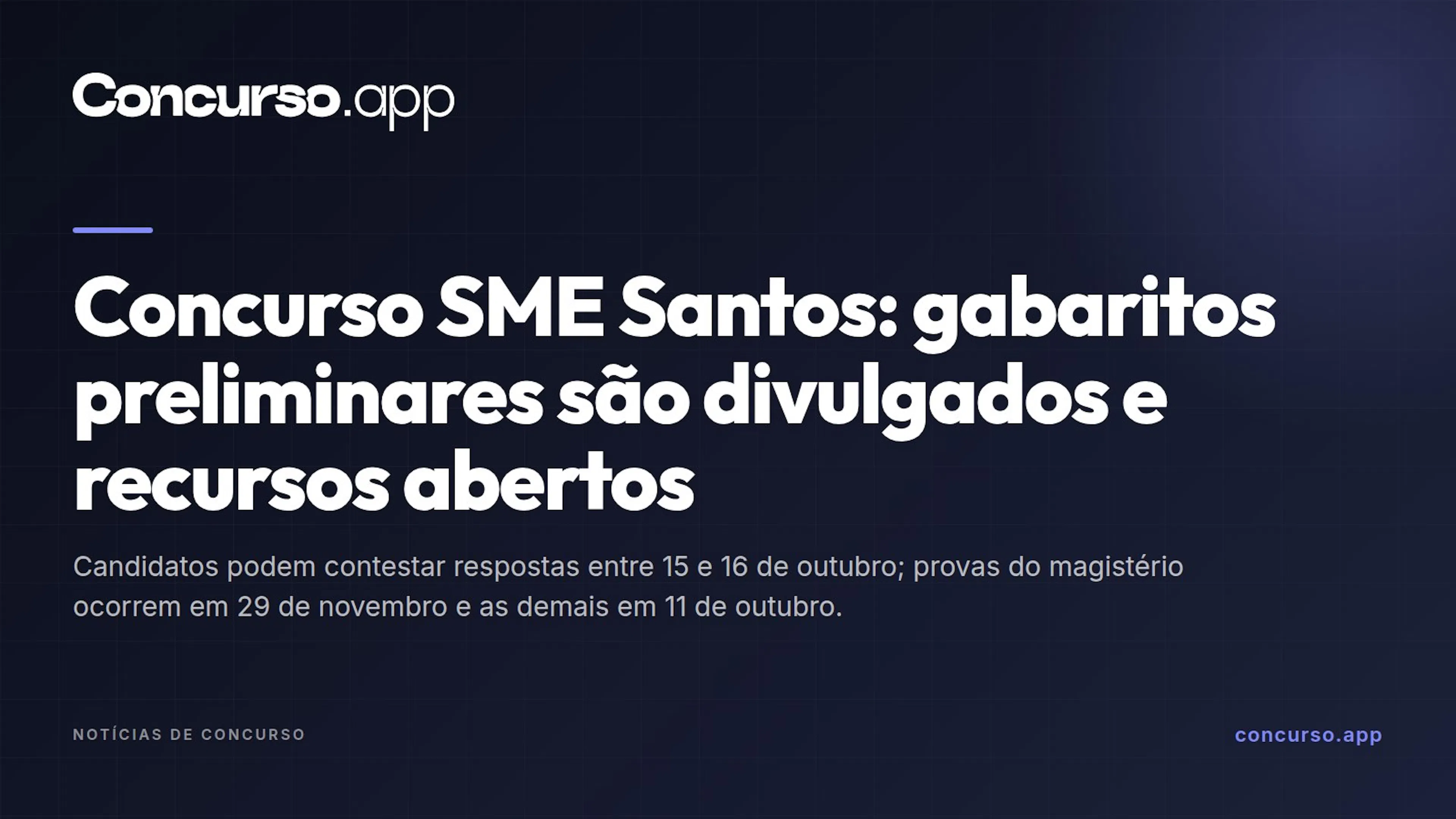 Concurso SME Santos: gabaritos preliminares são divulgados e recursos abertos