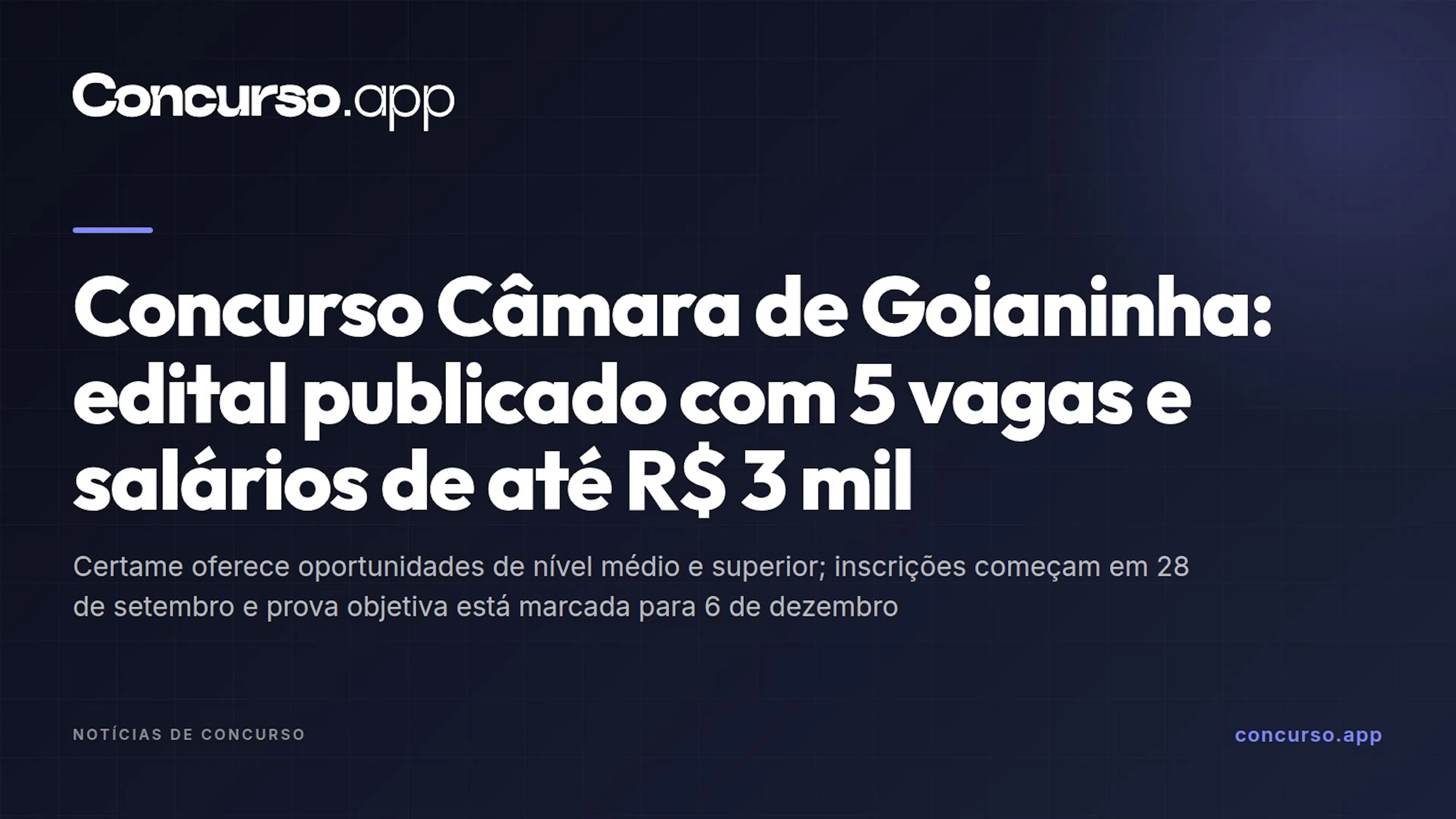Concurso Câmara de Goianinha: edital publicado com 5 vagas e salários de até R$ 3 mil