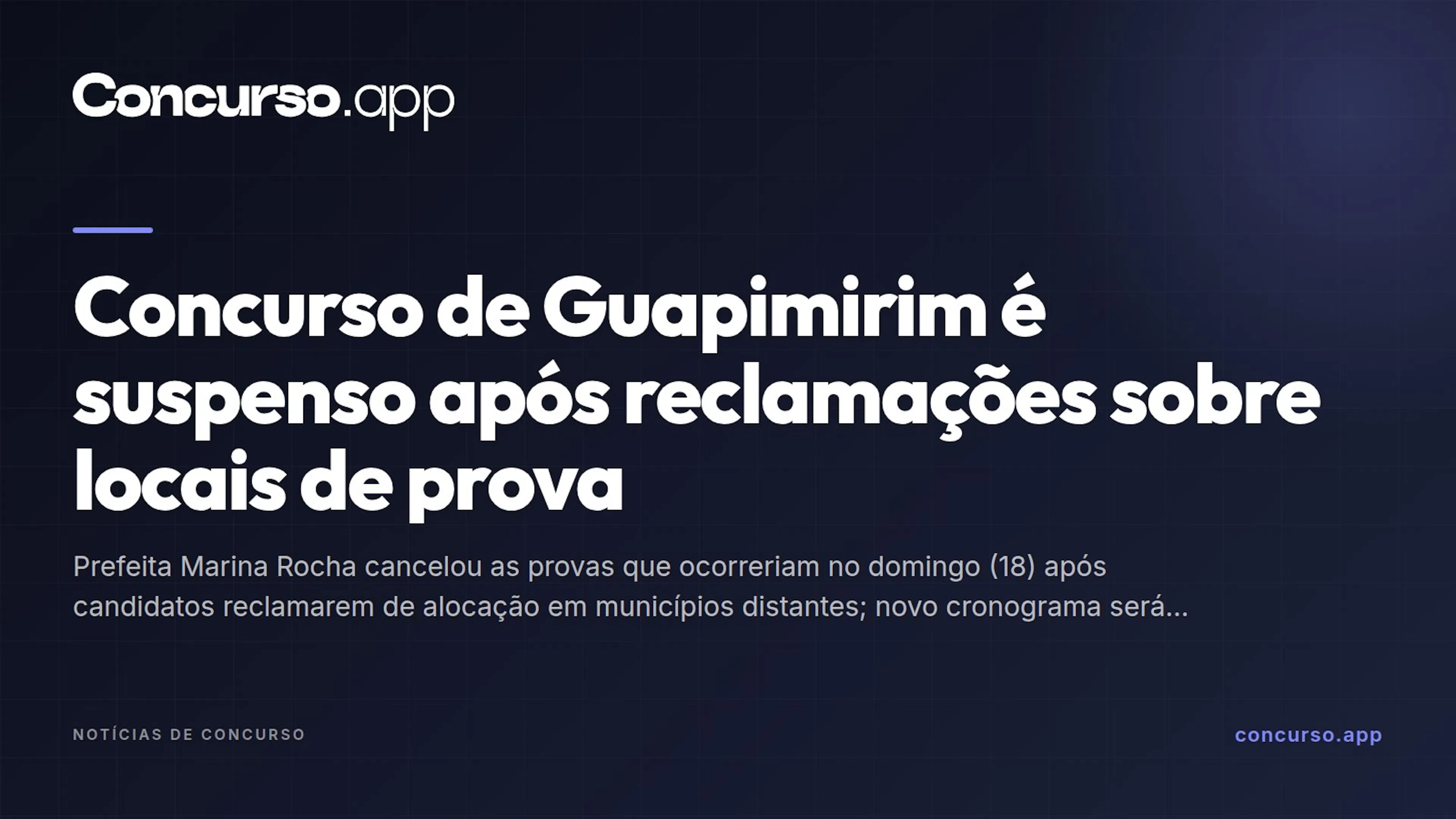 Concurso de Guapimirim é suspenso após reclamações sobre locais de prova