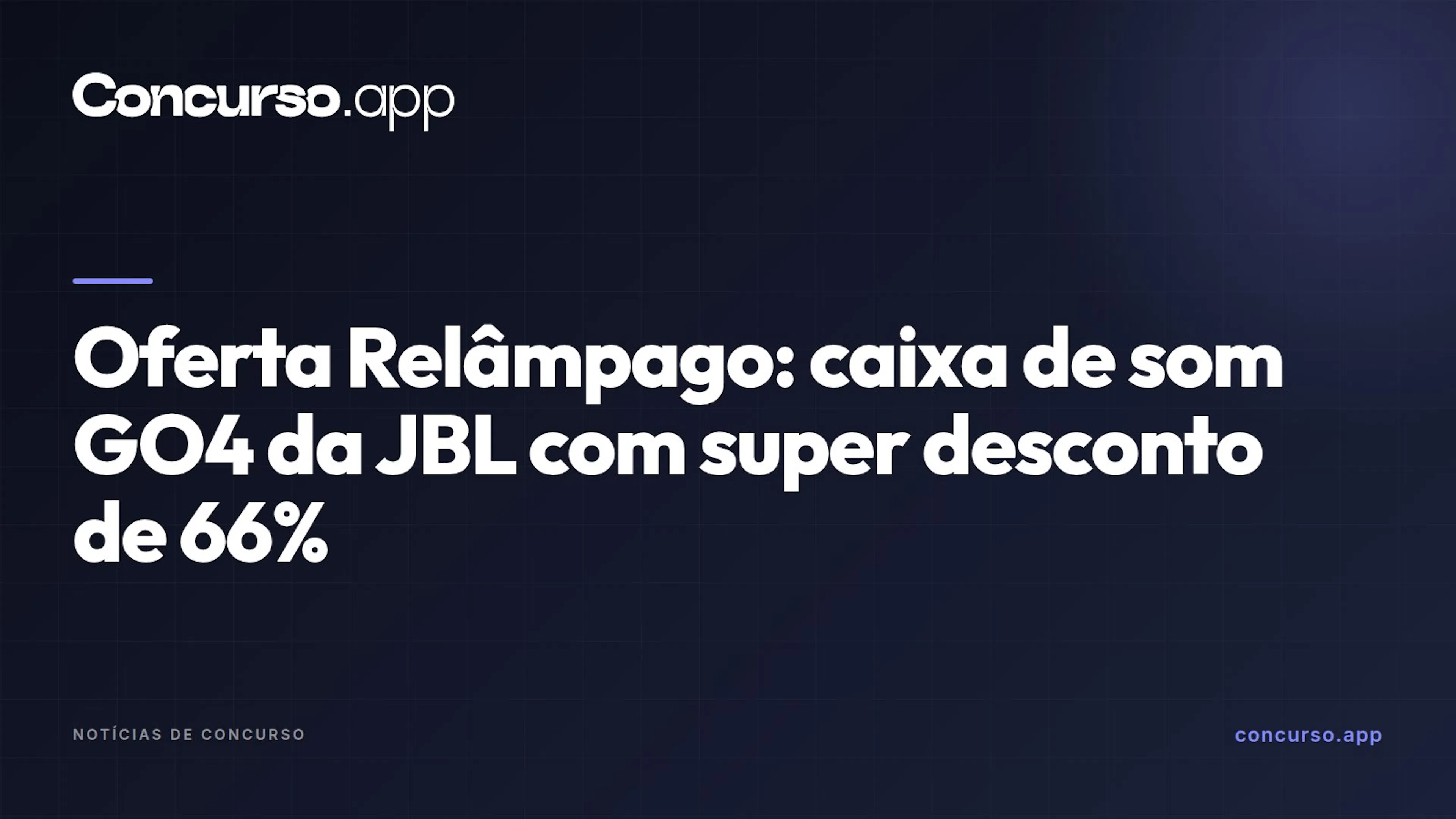 Oferta Relâmpago: caixa de som GO4 da JBL com super desconto de 66%