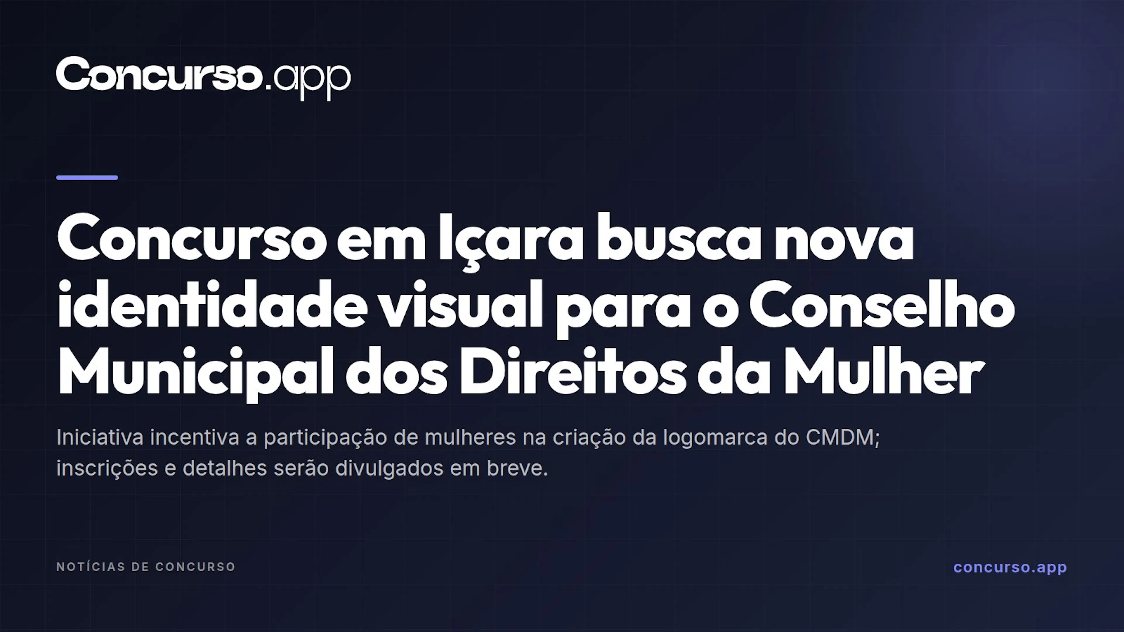 Concurso em Içara busca nova identidade visual para o Conselho Municipal dos Direitos da Mulher