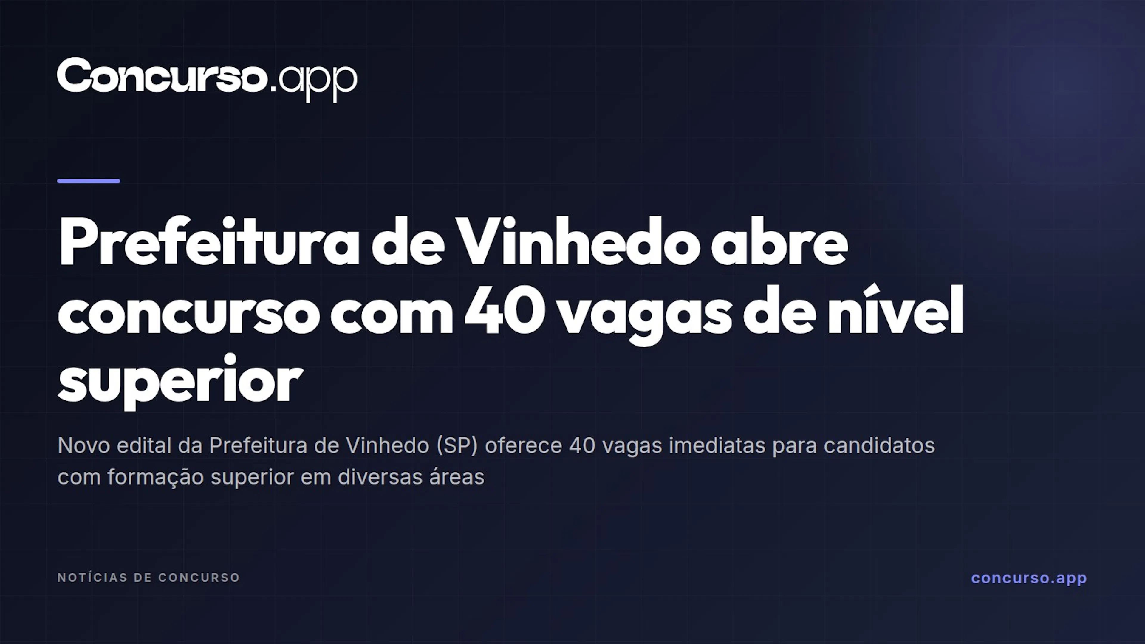 Prefeitura de Vinhedo abre concurso com 40 vagas de nível superior