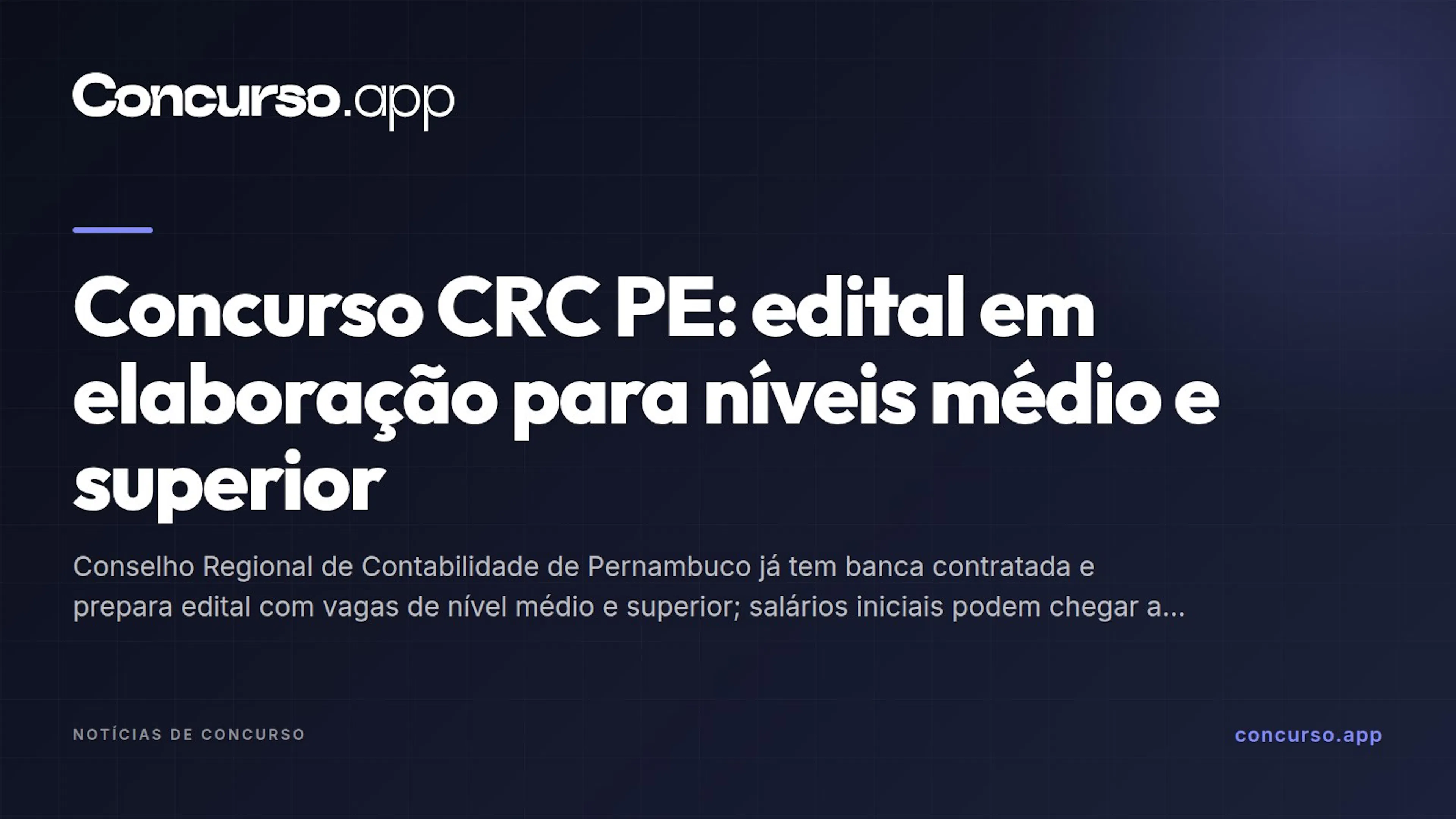 Concurso CRC PE: edital em elaboração para níveis médio e superior