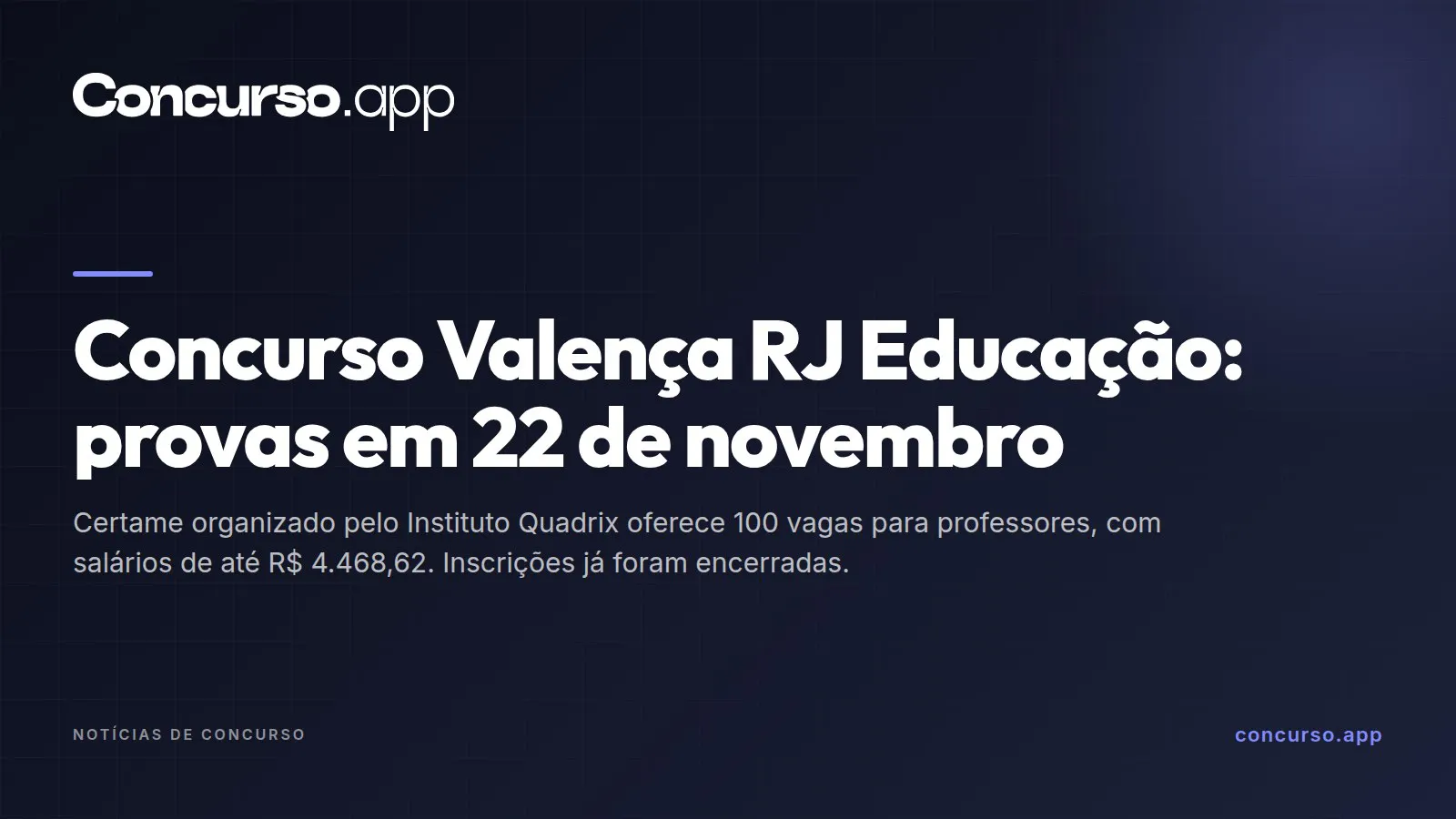 Concurso Valença RJ Educação: provas em 22 de novembro