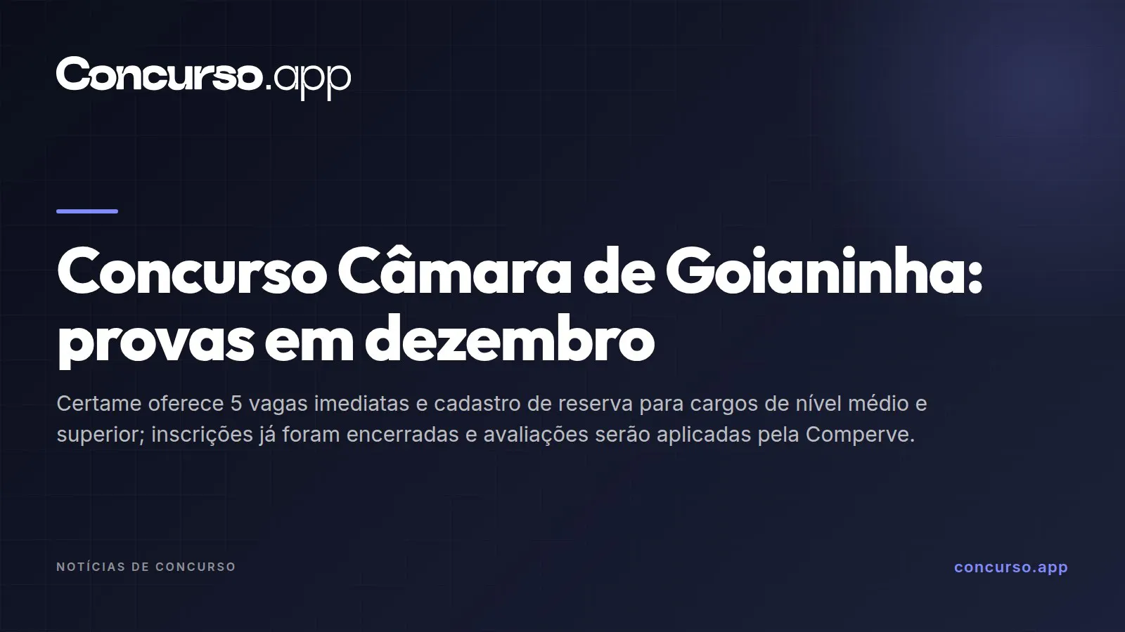 Concurso Câmara de Goianinha: provas em dezembro