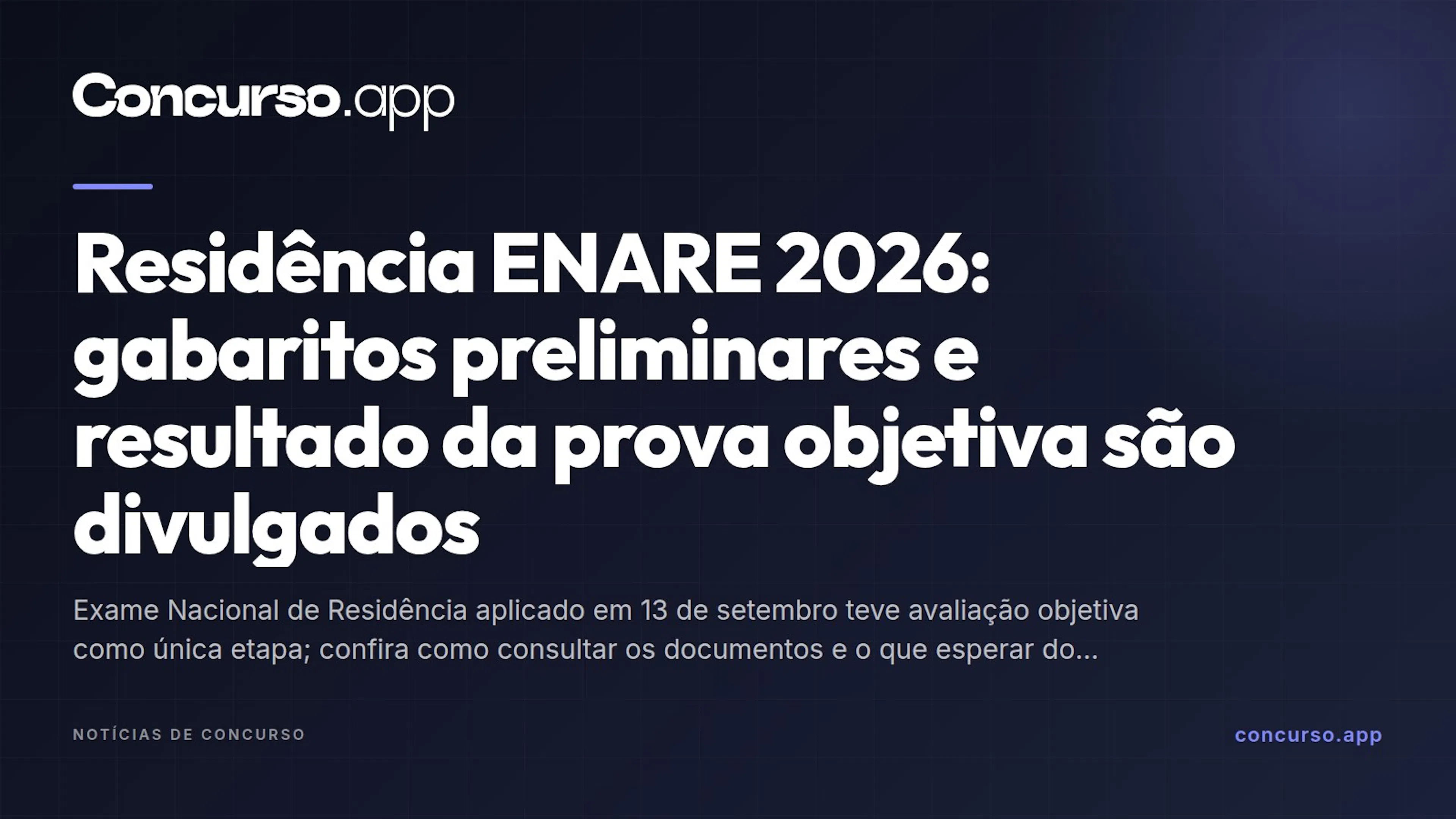 Residência ENARE 2026: gabaritos preliminares e resultado da prova objetiva são divulgados