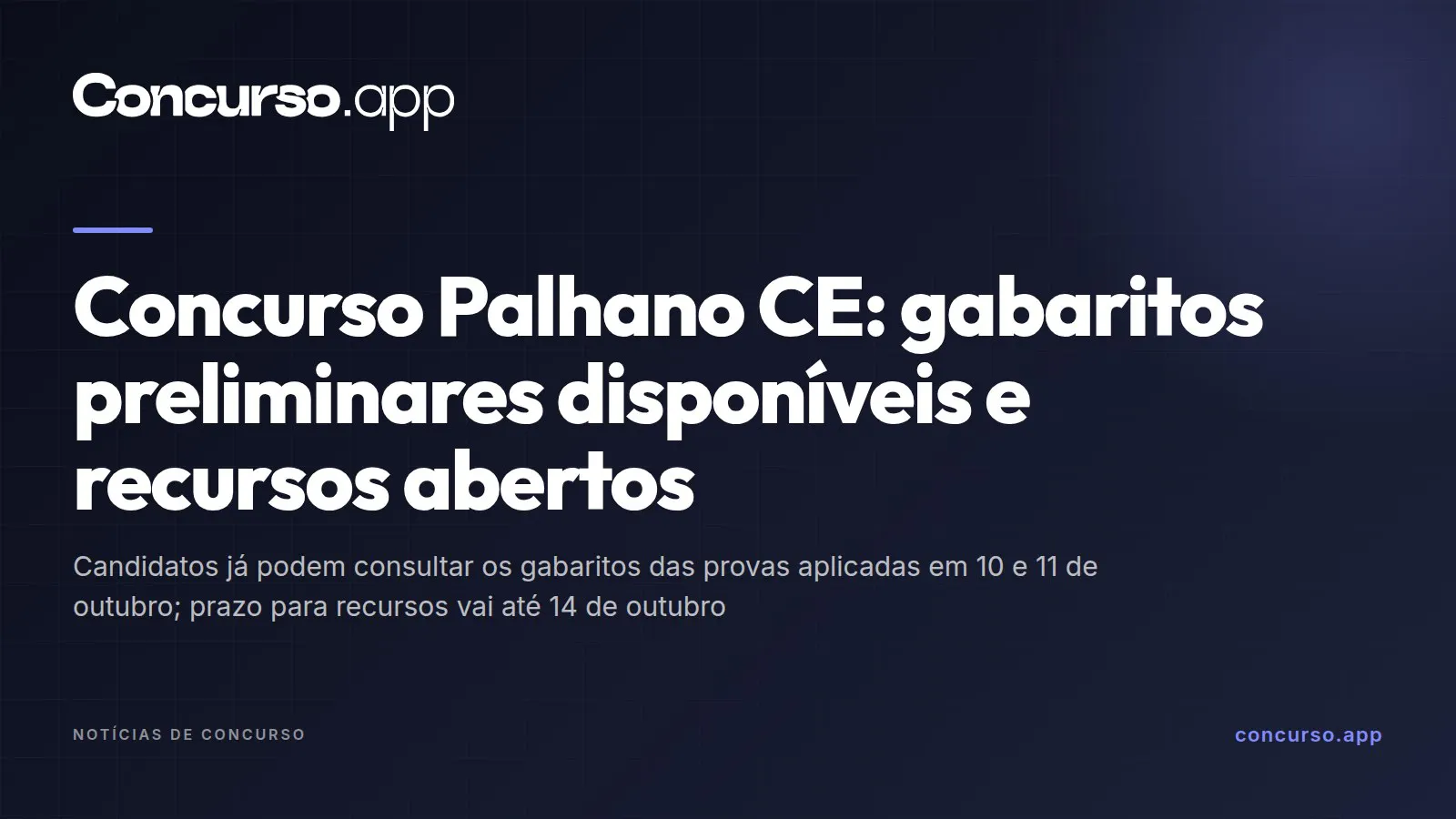 Concurso Palhano CE: gabaritos preliminares disponíveis e recursos abertos