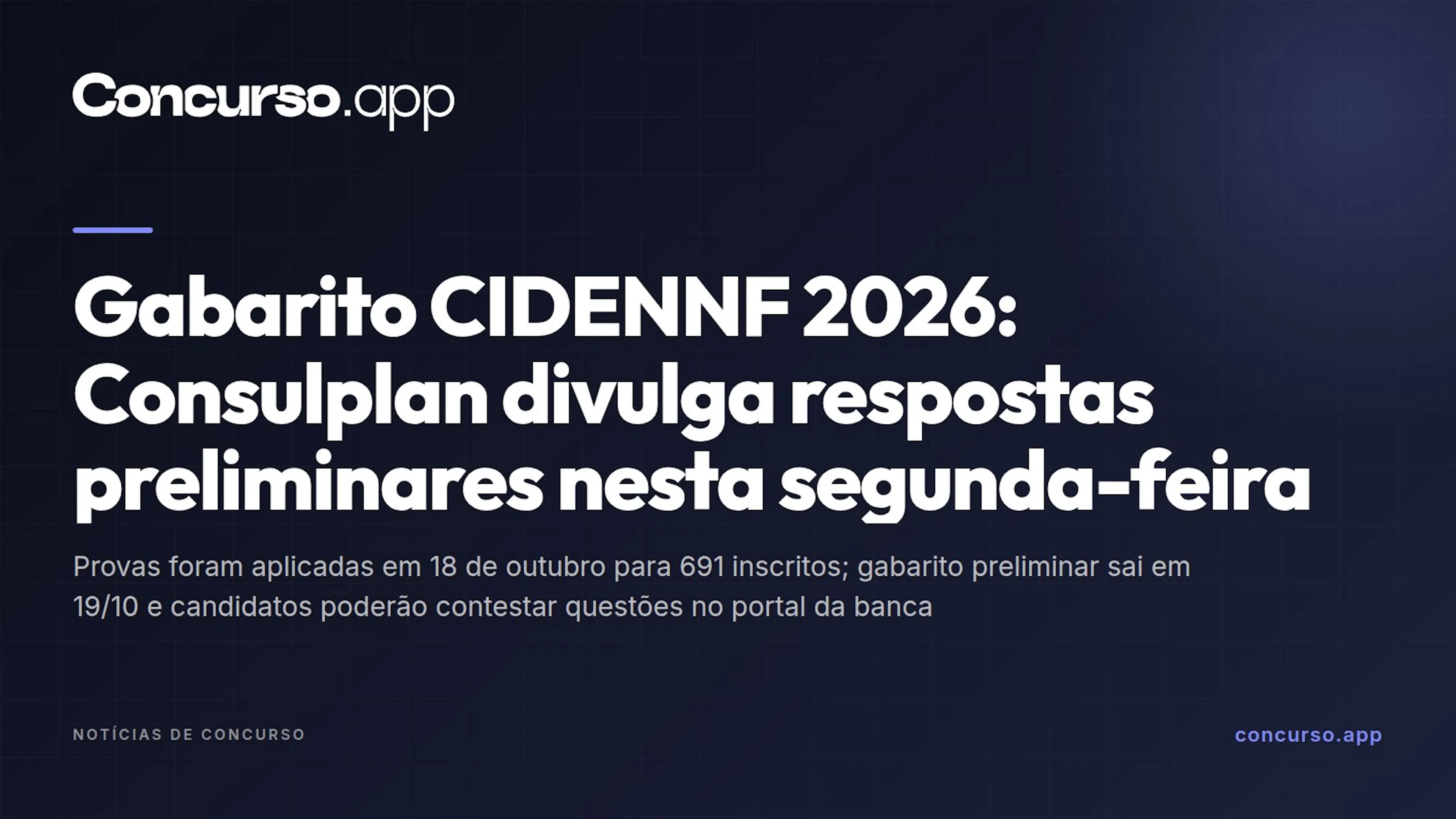 Gabarito CIDENNF 2026: Consulplan divulga respostas preliminares nesta segunda-feira