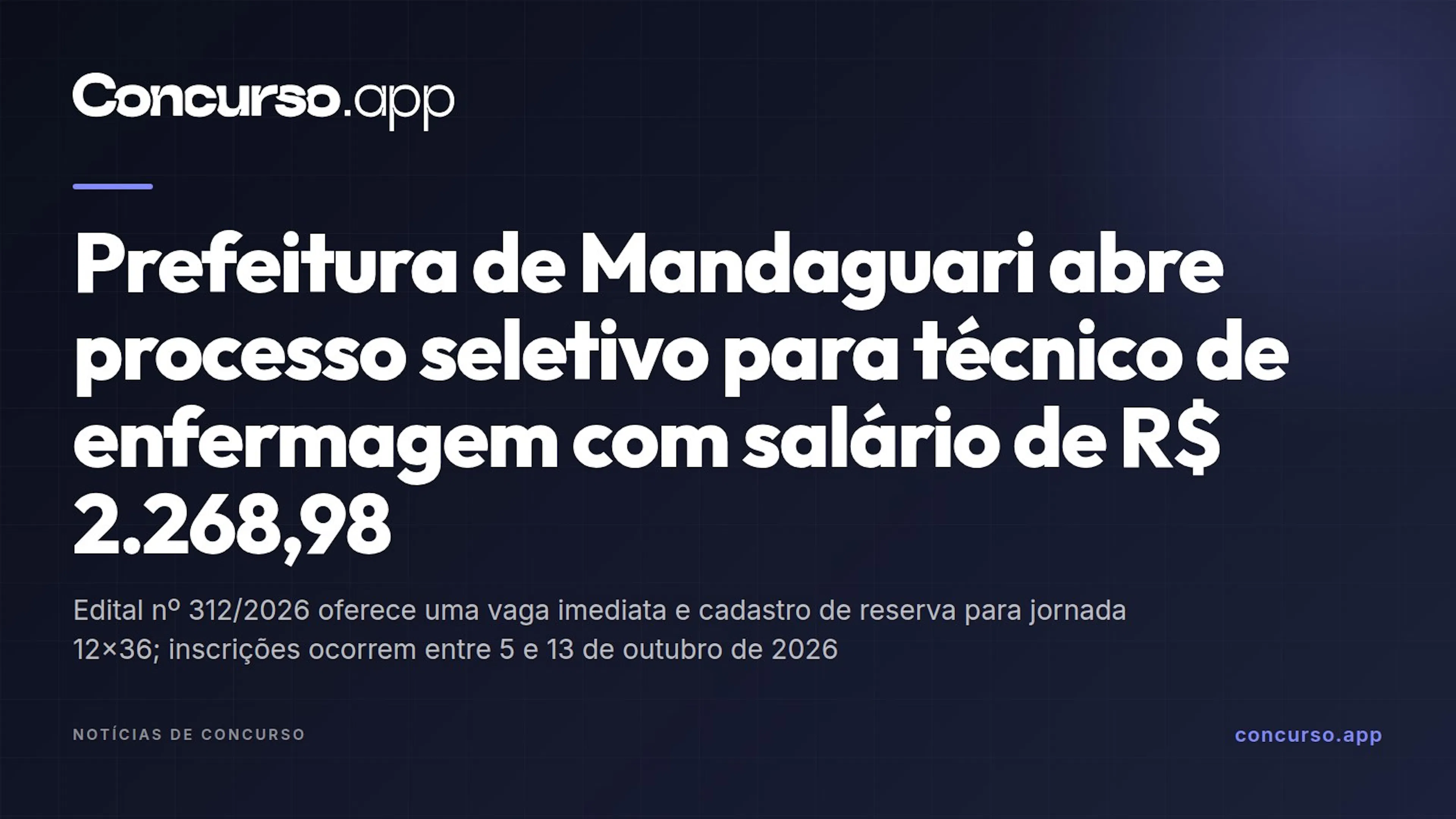 Prefeitura de Mandaguari abre processo seletivo para técnico de enfermagem com salário de R$ 2.268,98