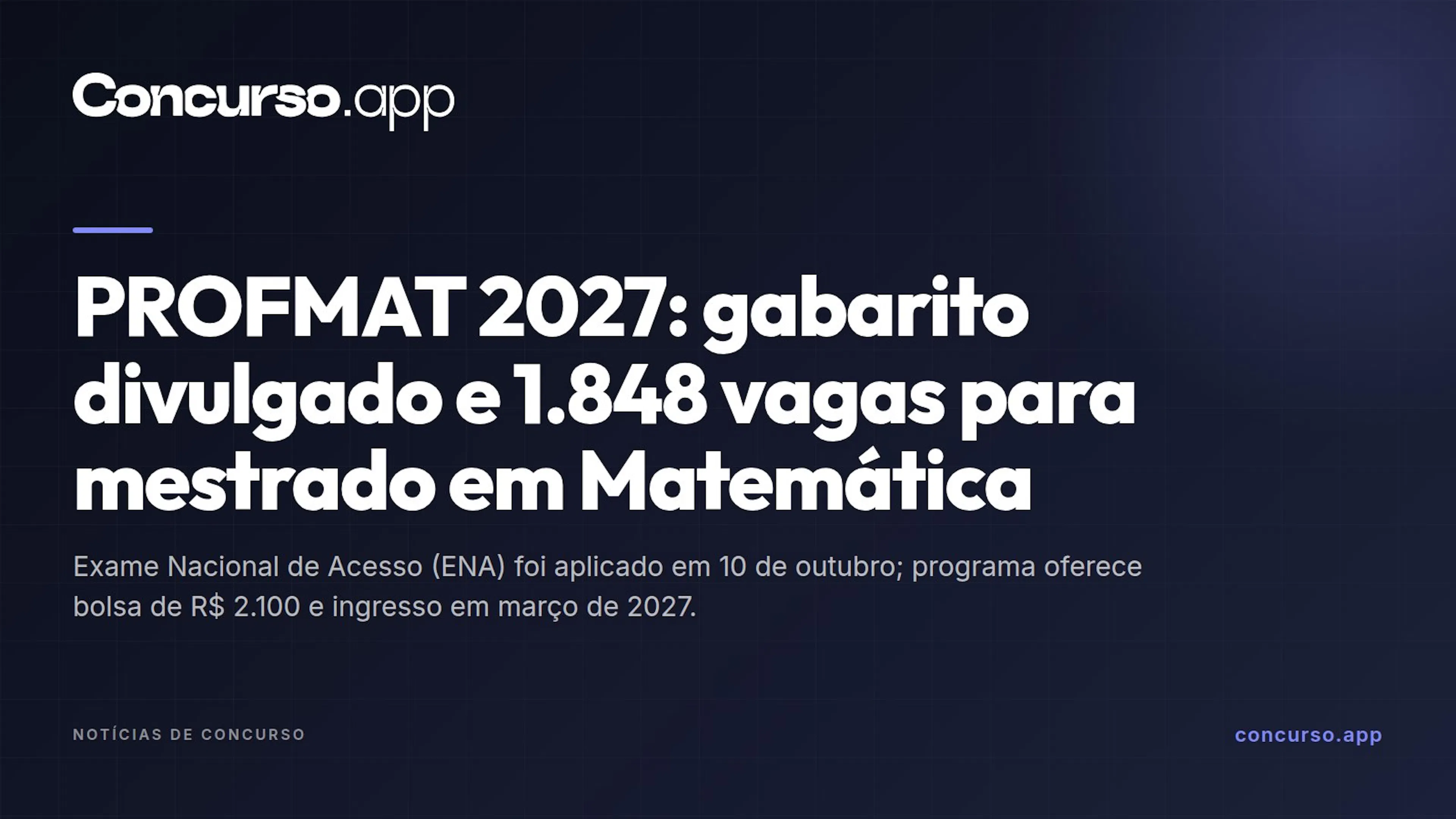 PROFMAT 2027: gabarito divulgado e 1.848 vagas para mestrado em Matemática