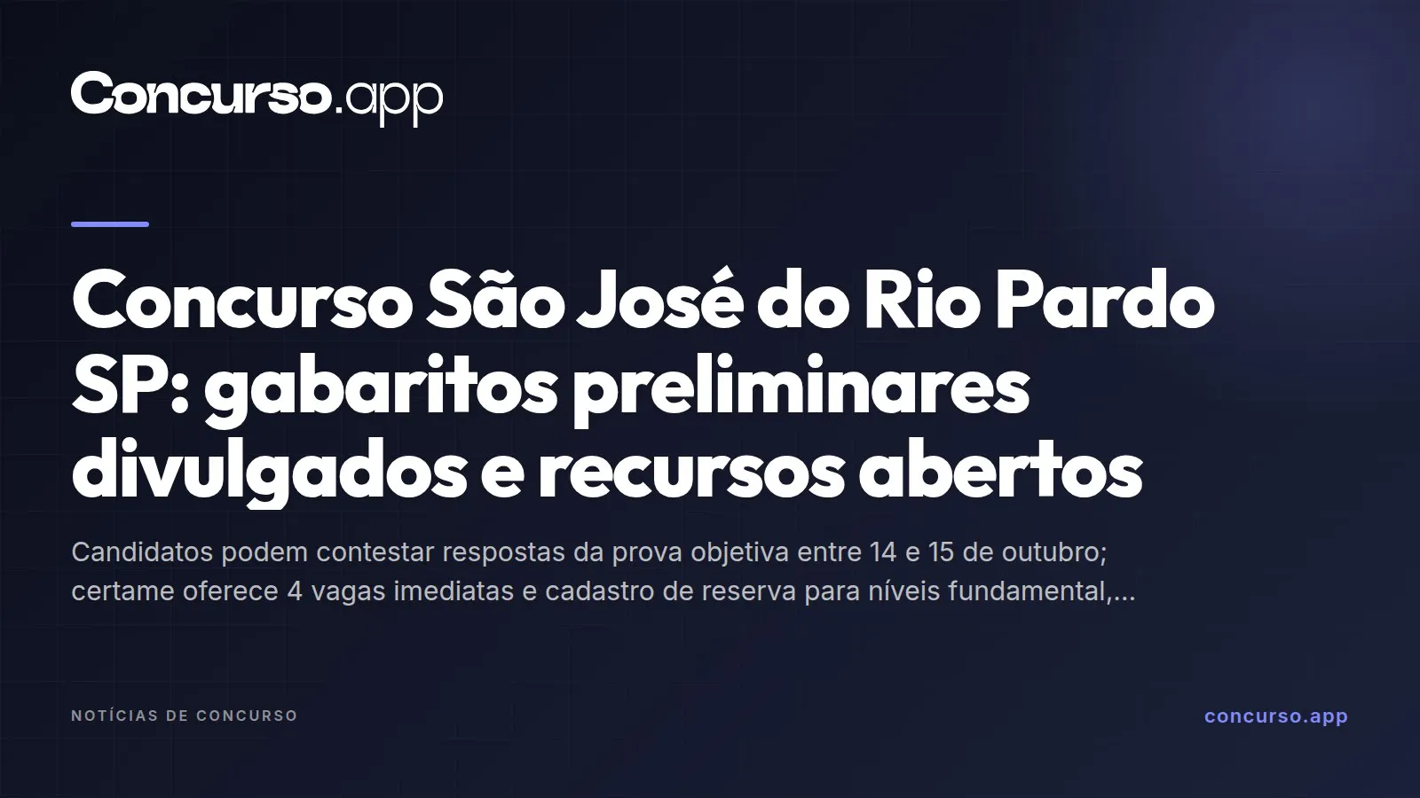 Concurso São José do Rio Pardo SP: gabaritos preliminares divulgados e recursos abertos