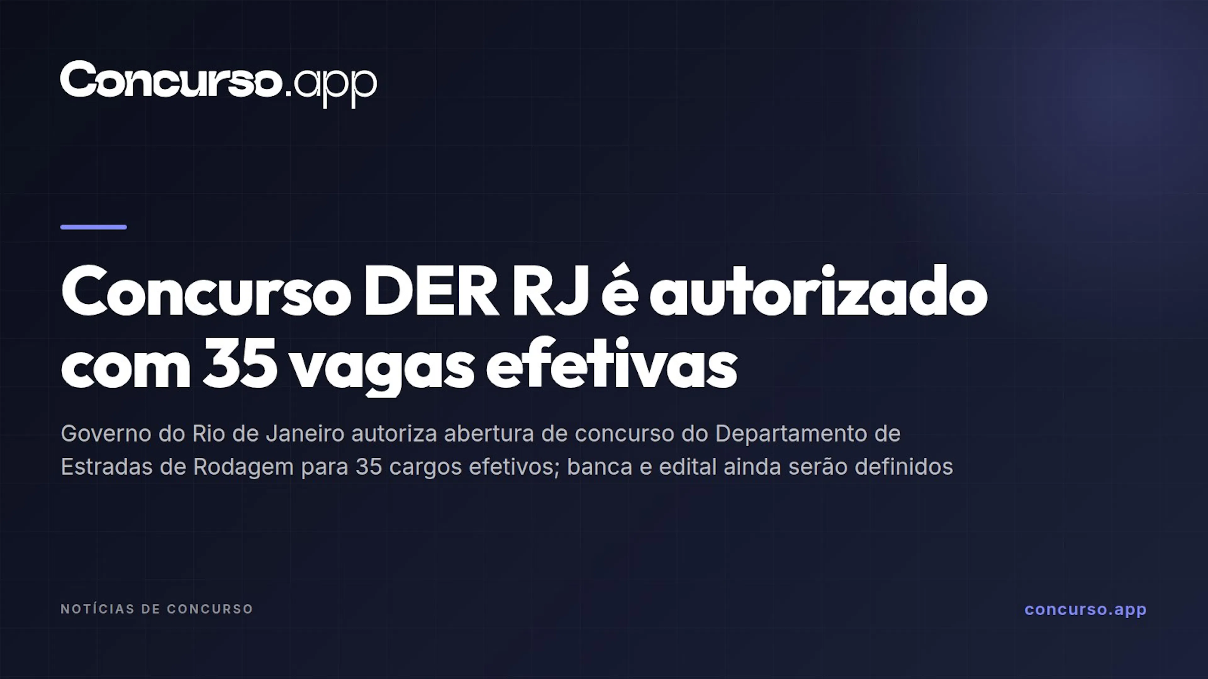 Concurso DER RJ é autorizado com 35 vagas efetivas