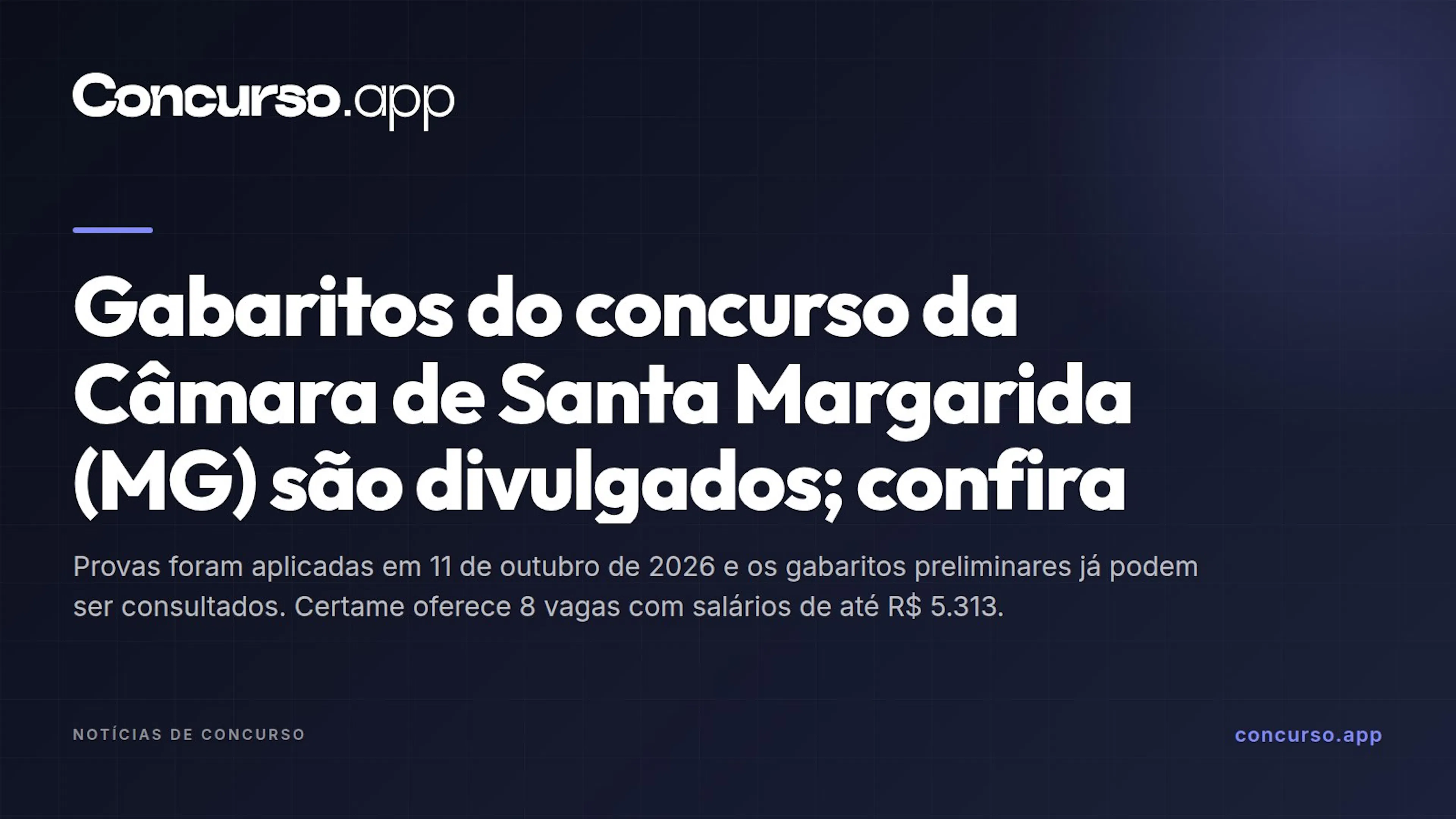 Gabaritos do concurso da Câmara de Santa Margarida (MG) são divulgados; confira