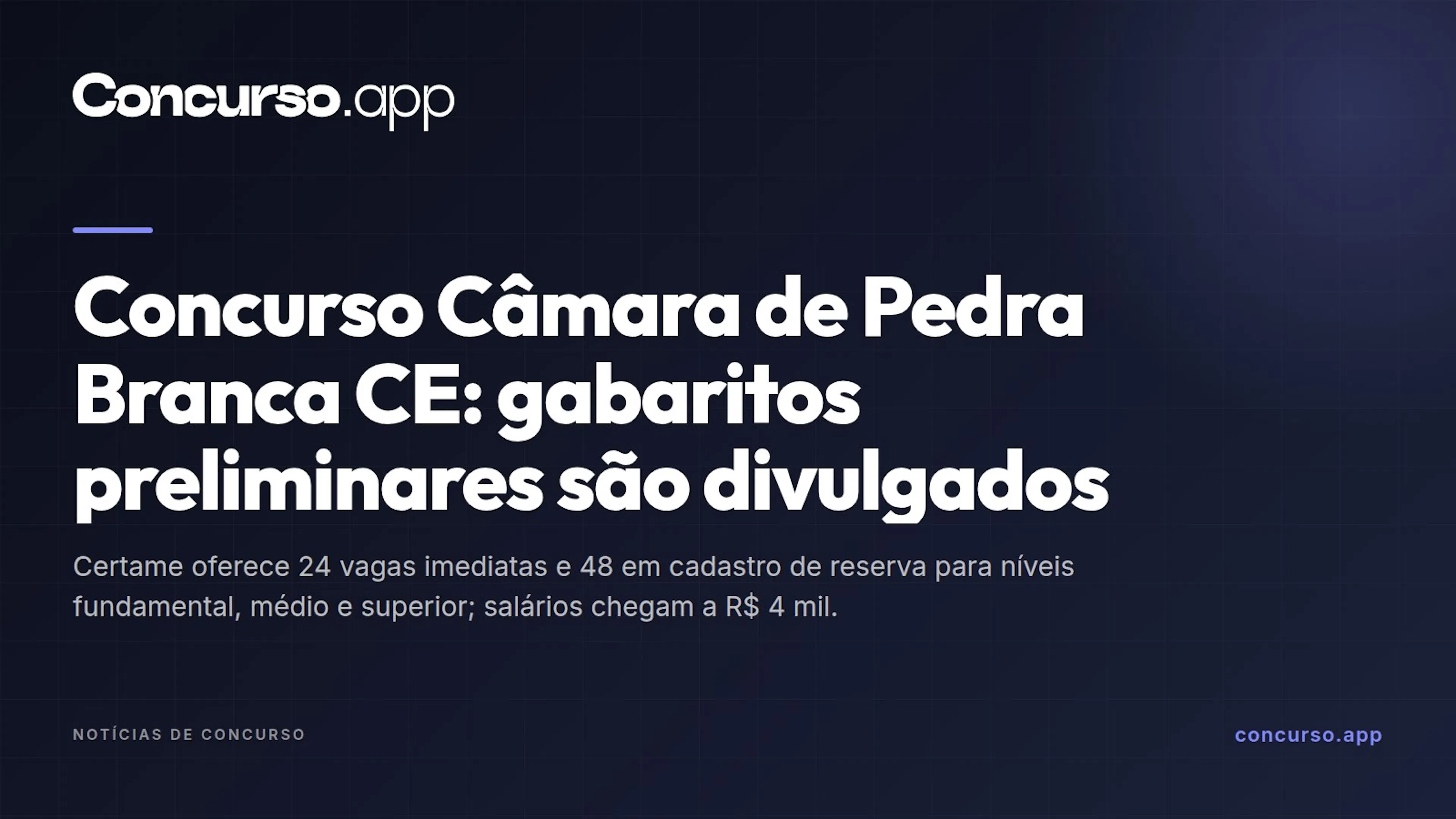 Concurso Câmara de Pedra Branca CE: gabaritos preliminares são divulgados