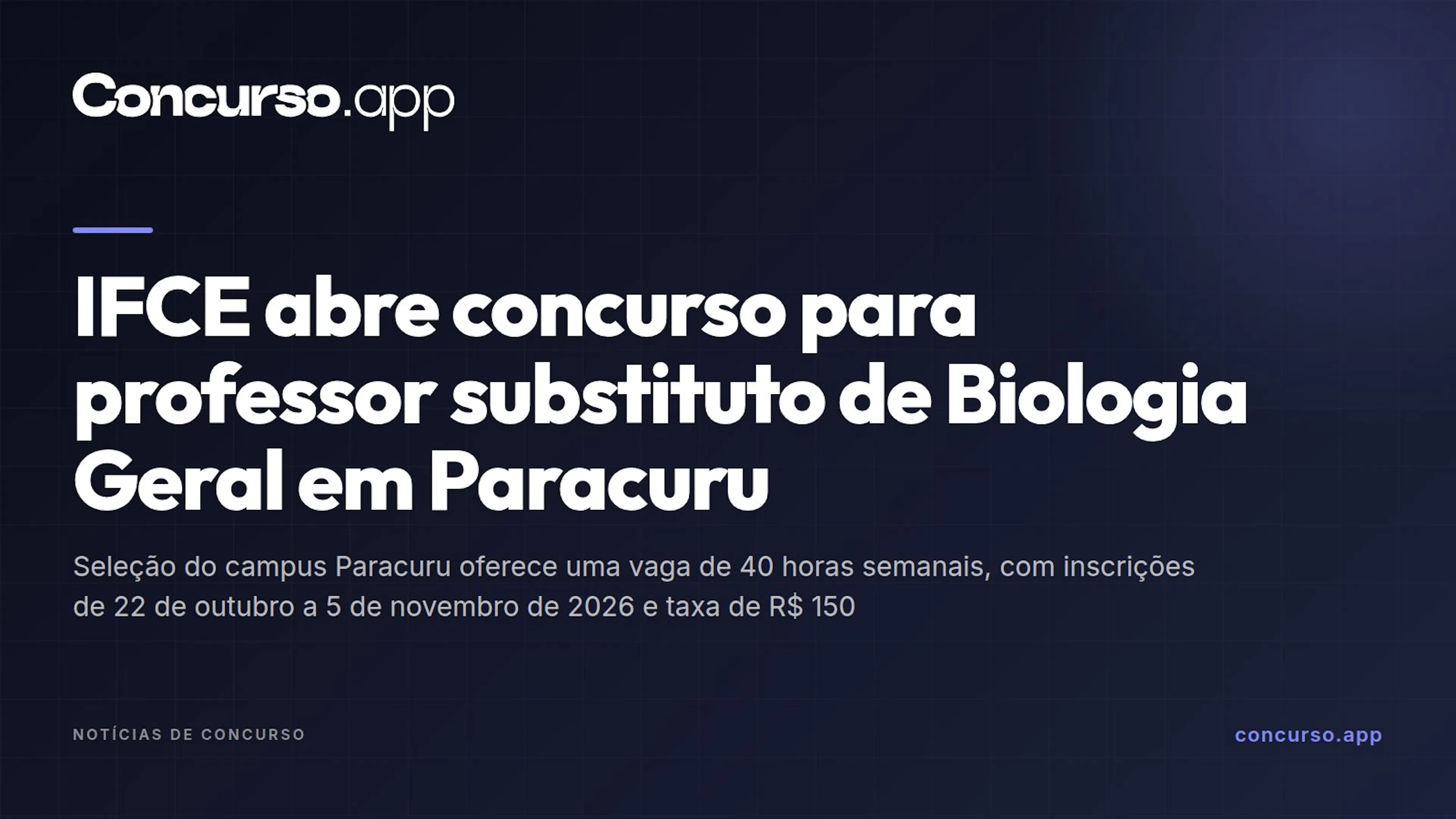 IFCE abre concurso para professor substituto de Biologia Geral em Paracuru