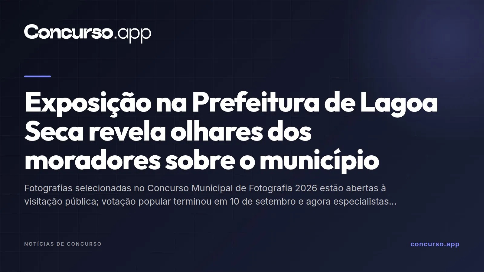 Exposição na Prefeitura de Lagoa Seca revela olhares dos moradores sobre o município