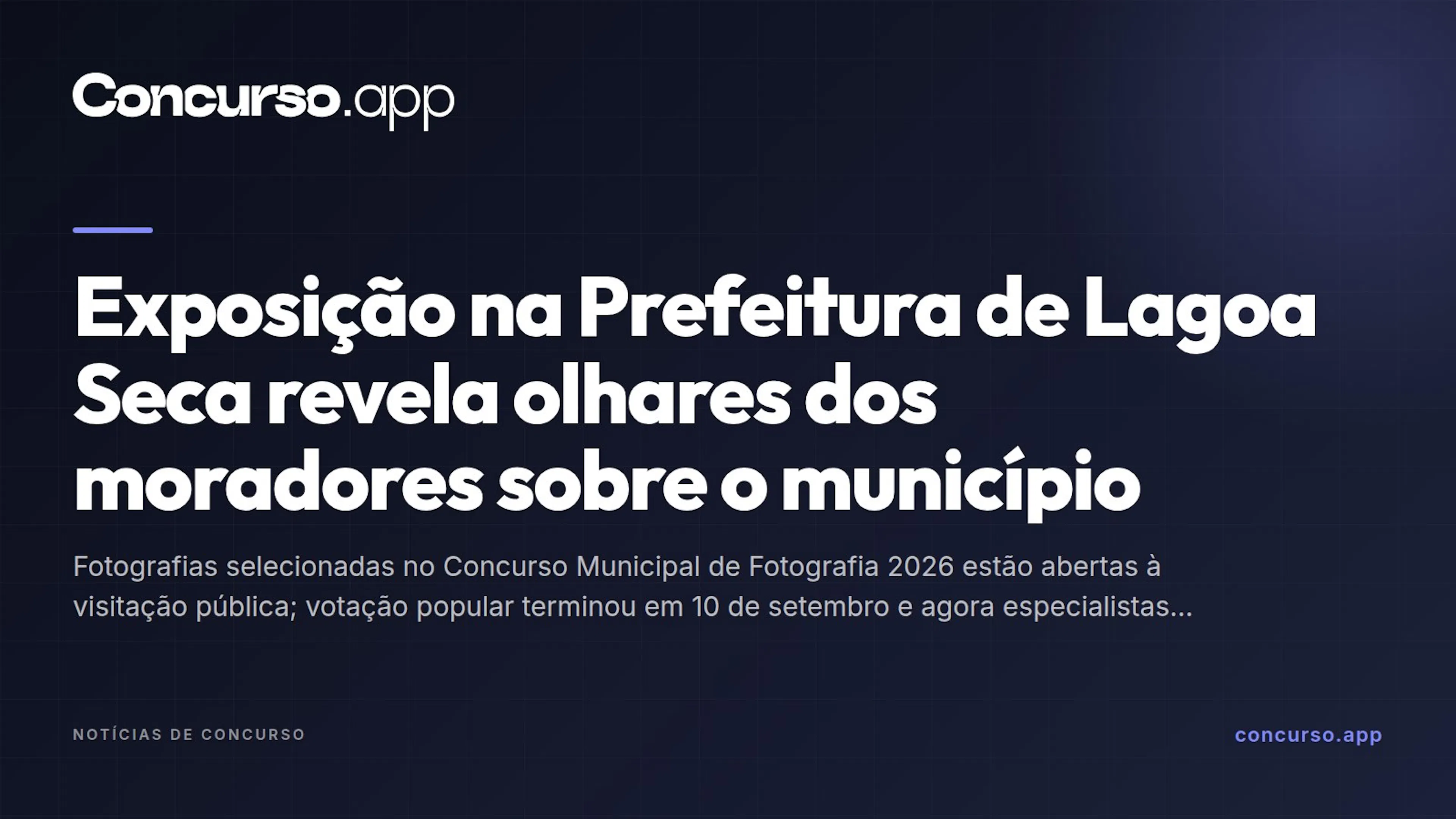 Exposição na Prefeitura de Lagoa Seca revela olhares dos moradores sobre o município
