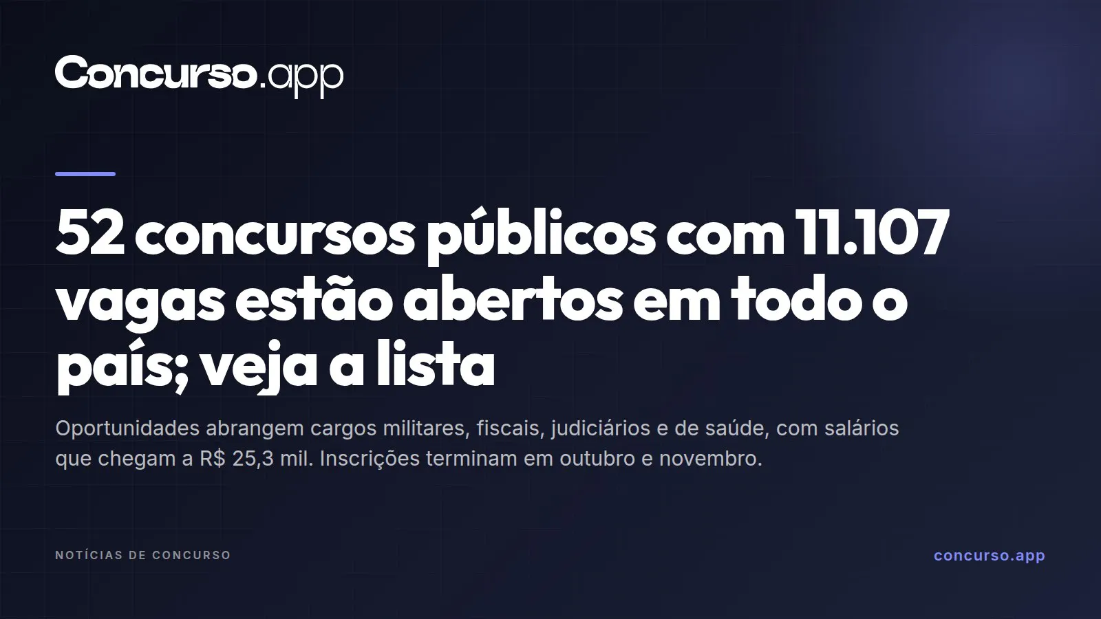 52 concursos públicos com 11.107 vagas estão abertos em todo o país; veja a lista