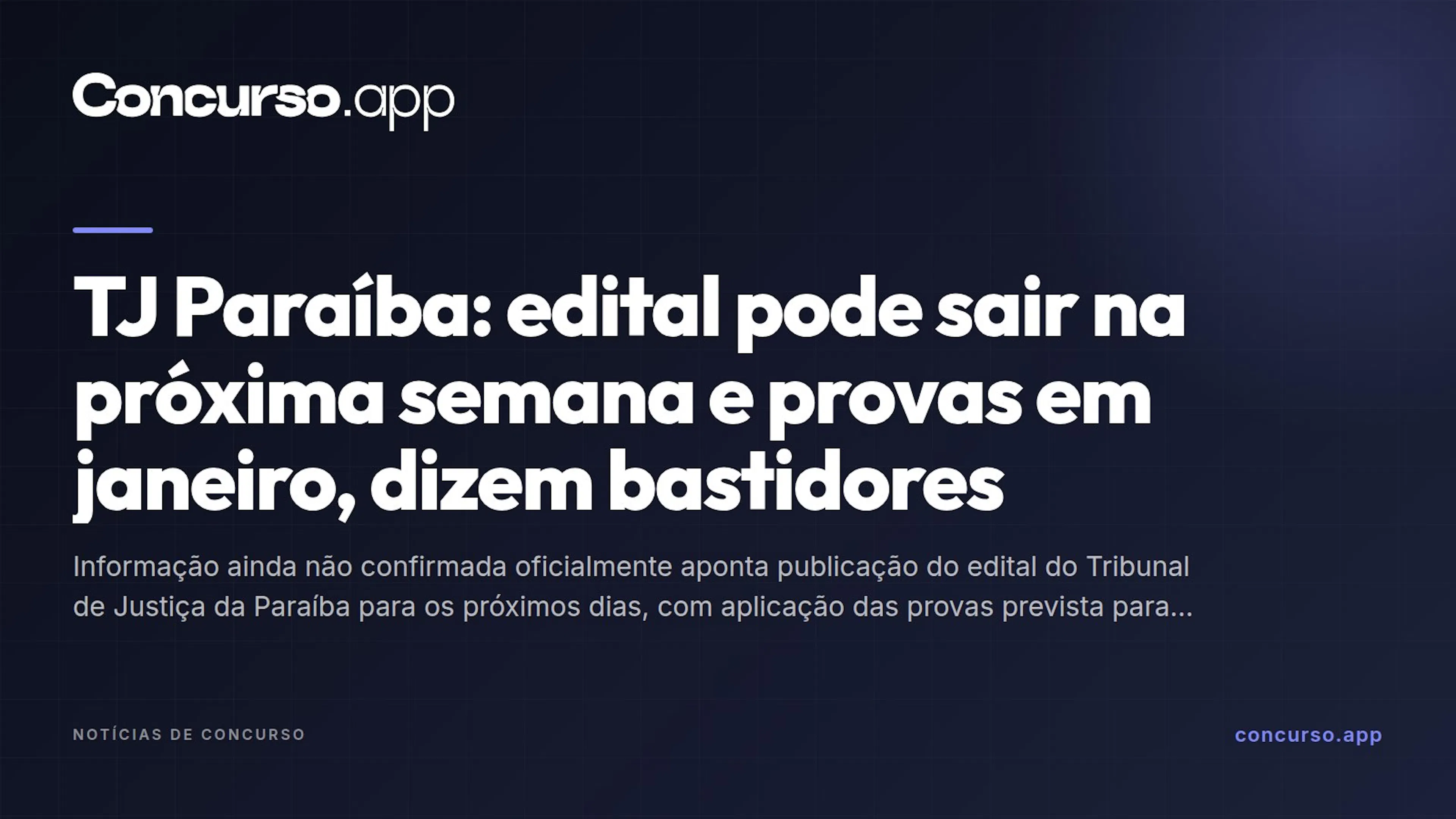 TJ Paraíba: edital pode sair na próxima semana e provas em janeiro, dizem bastidores