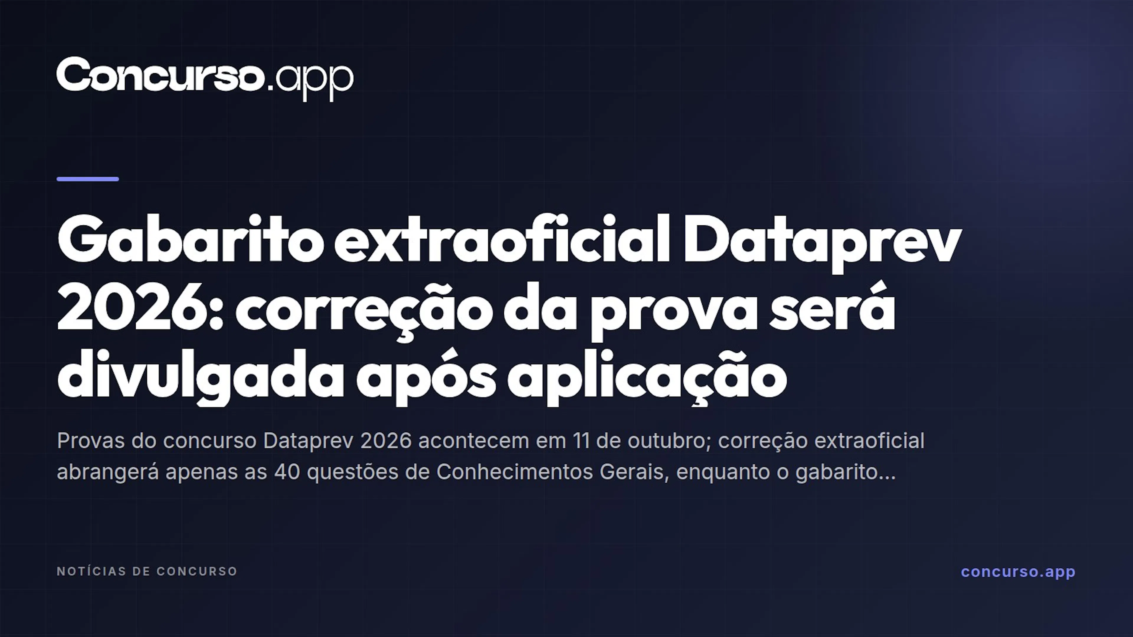 Gabarito extraoficial Dataprev 2026: correção da prova será divulgada após aplicação