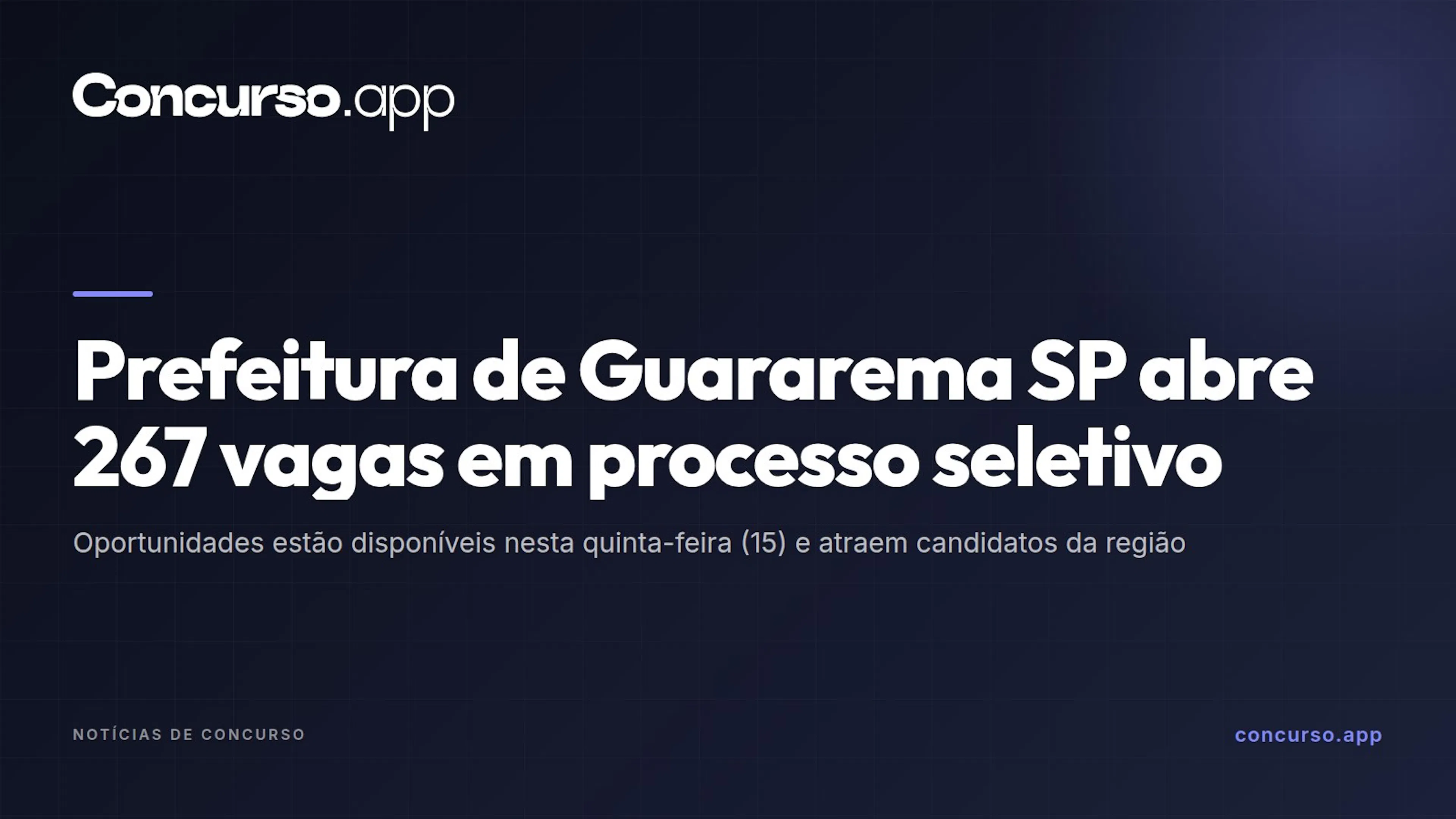 Prefeitura de Guararema SP abre 267 vagas em processo seletivo