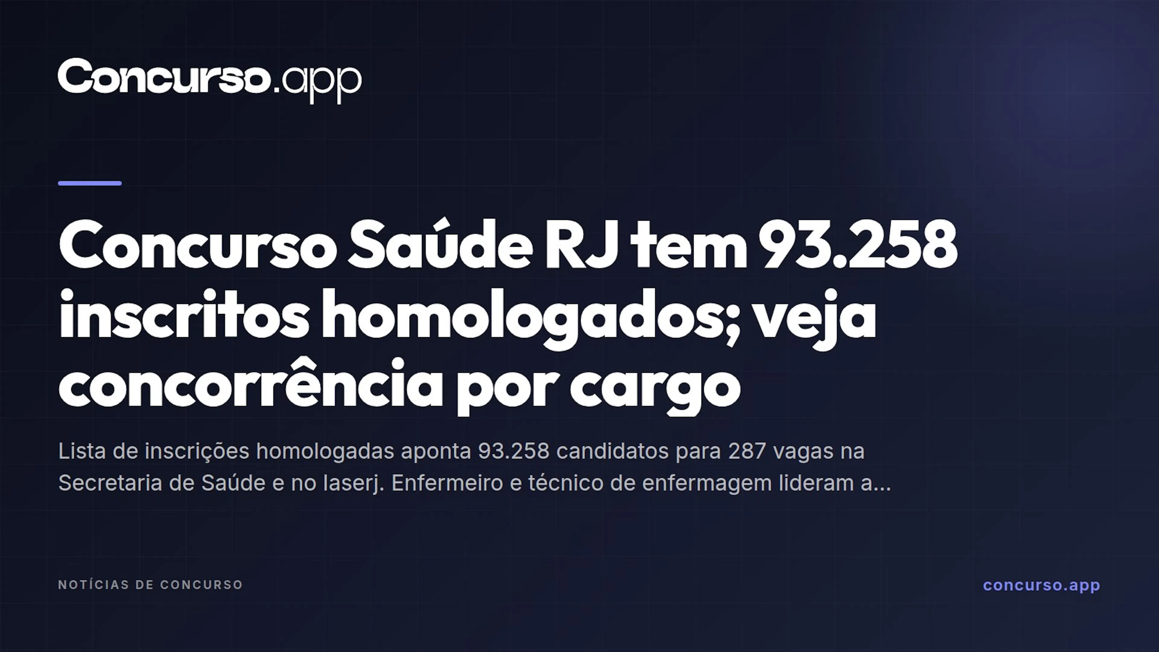 Concurso Saúde RJ tem 93.258 inscritos homologados; veja concorrência por cargo