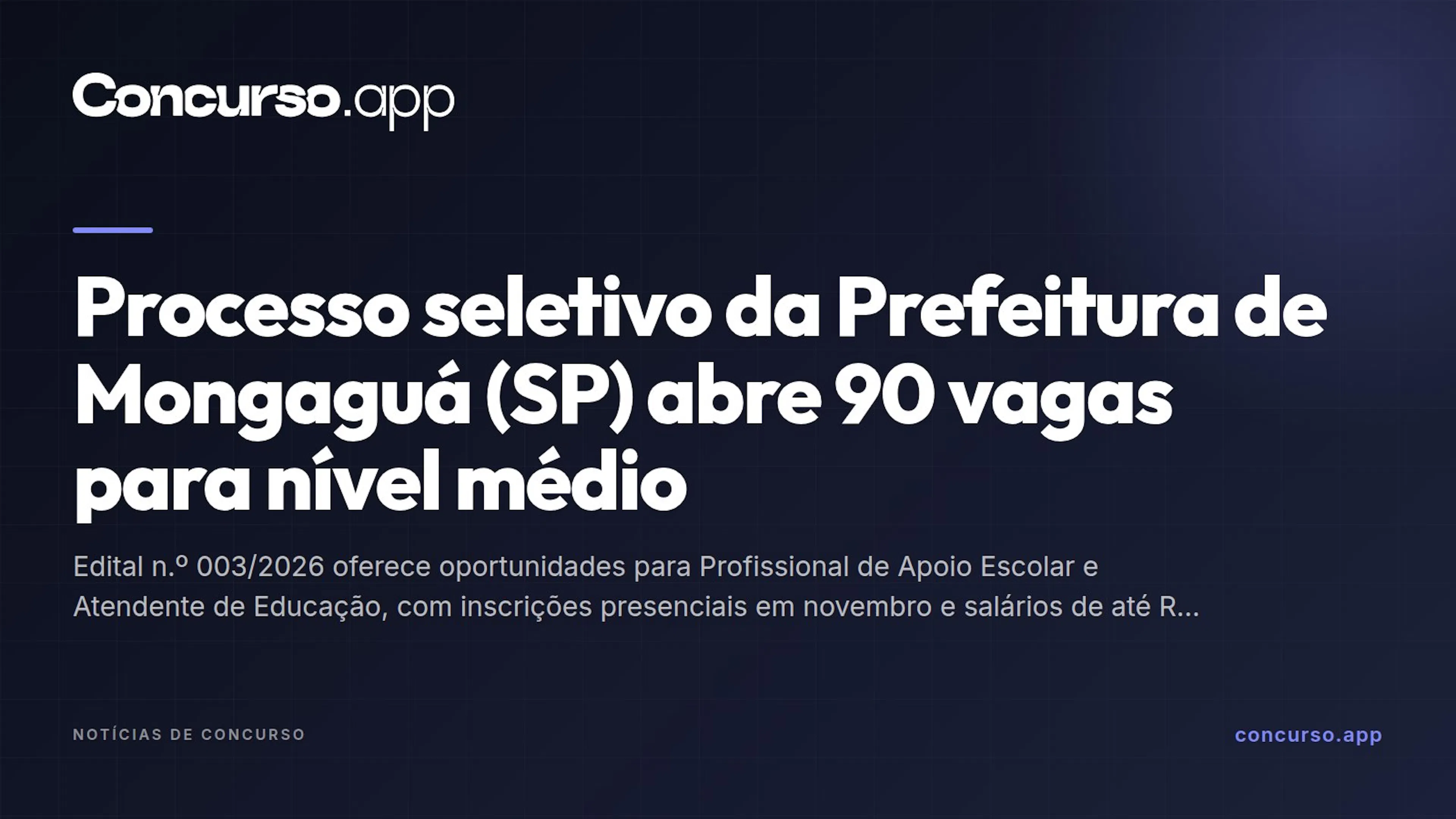 Processo seletivo da Prefeitura de Mongaguá (SP) abre 90 vagas para nível médio
