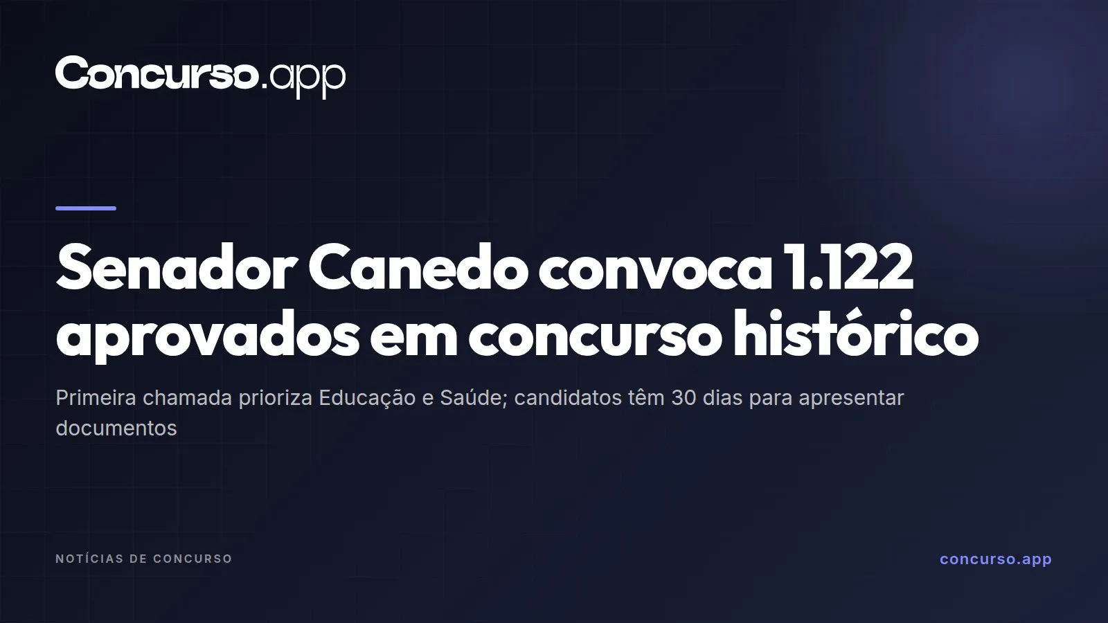Senador Canedo convoca 1.122 aprovados em concurso histórico