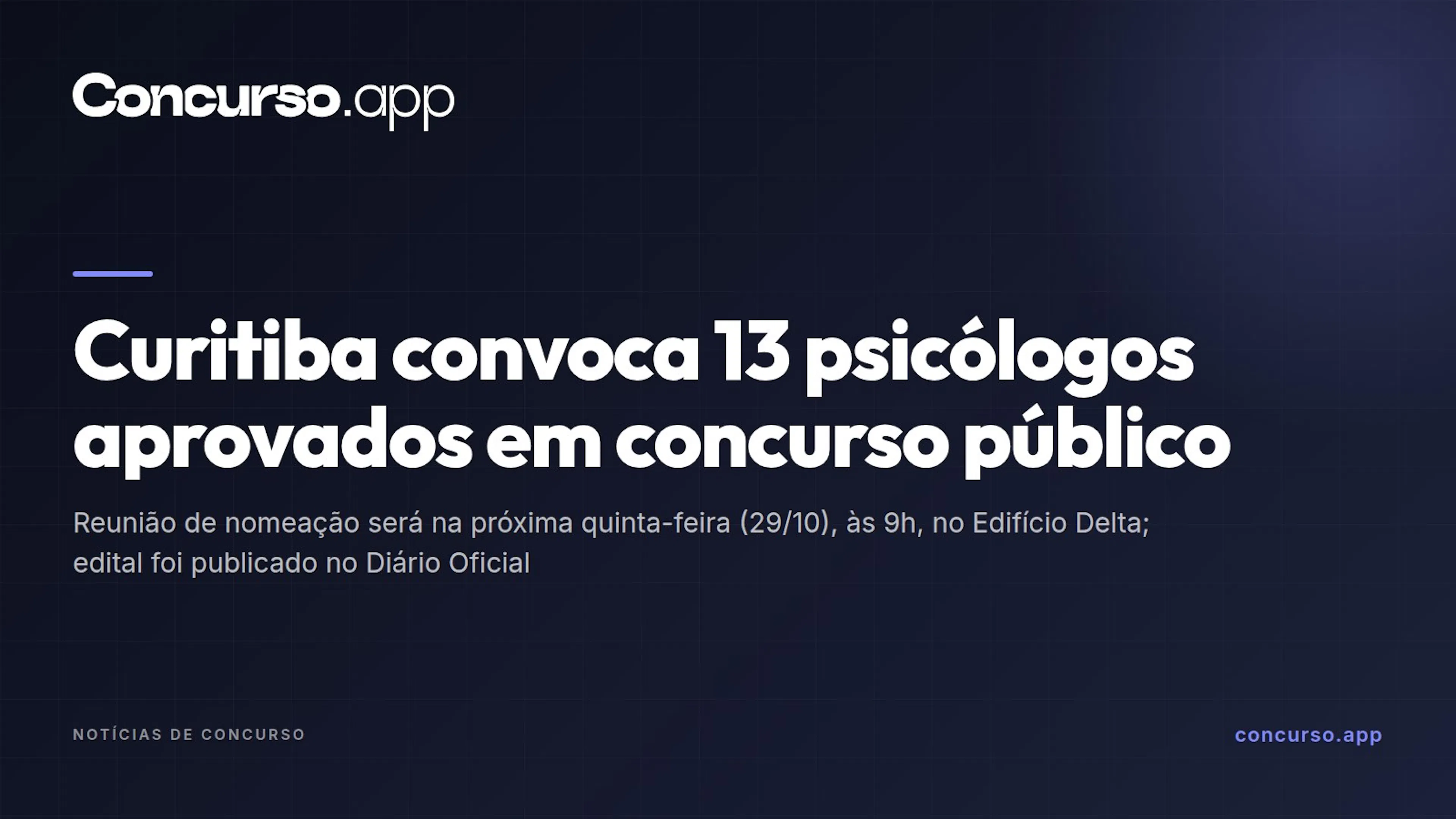 Curitiba convoca 13 psicólogos aprovados em concurso público