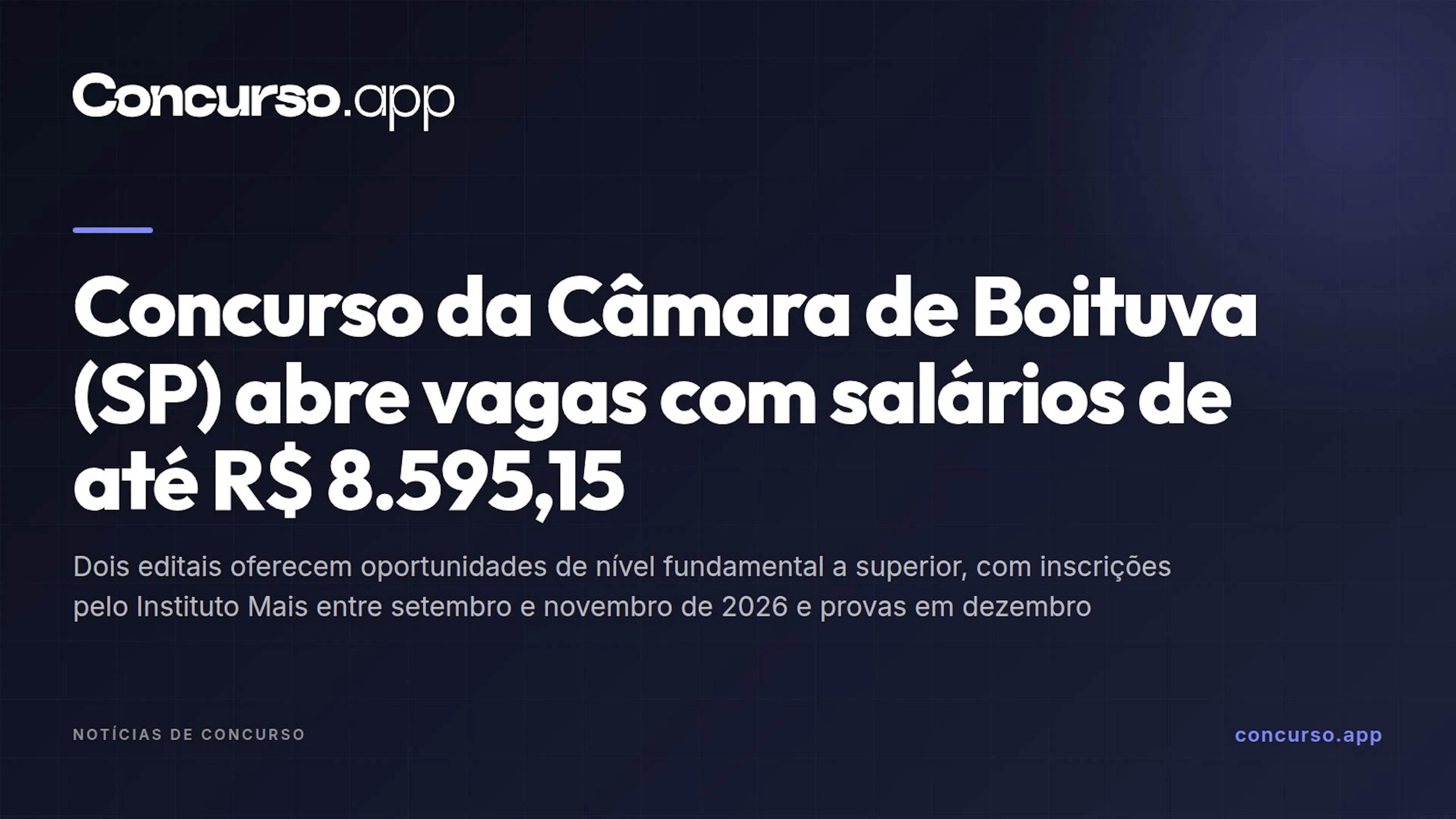 Concurso da Câmara de Boituva (SP) abre vagas com salários de até R$ 8.595,15