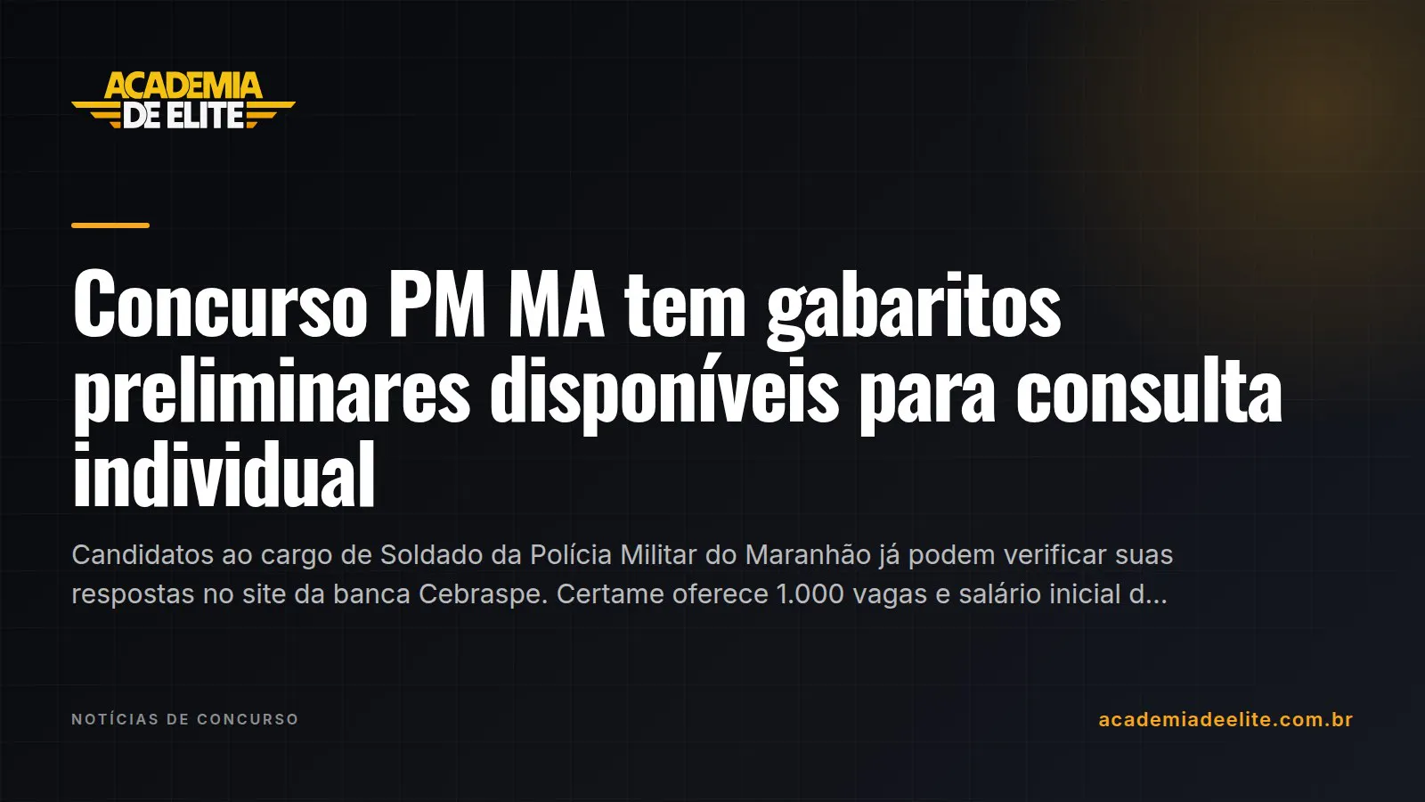 Concurso PM MA tem gabaritos preliminares disponíveis para consulta individual
