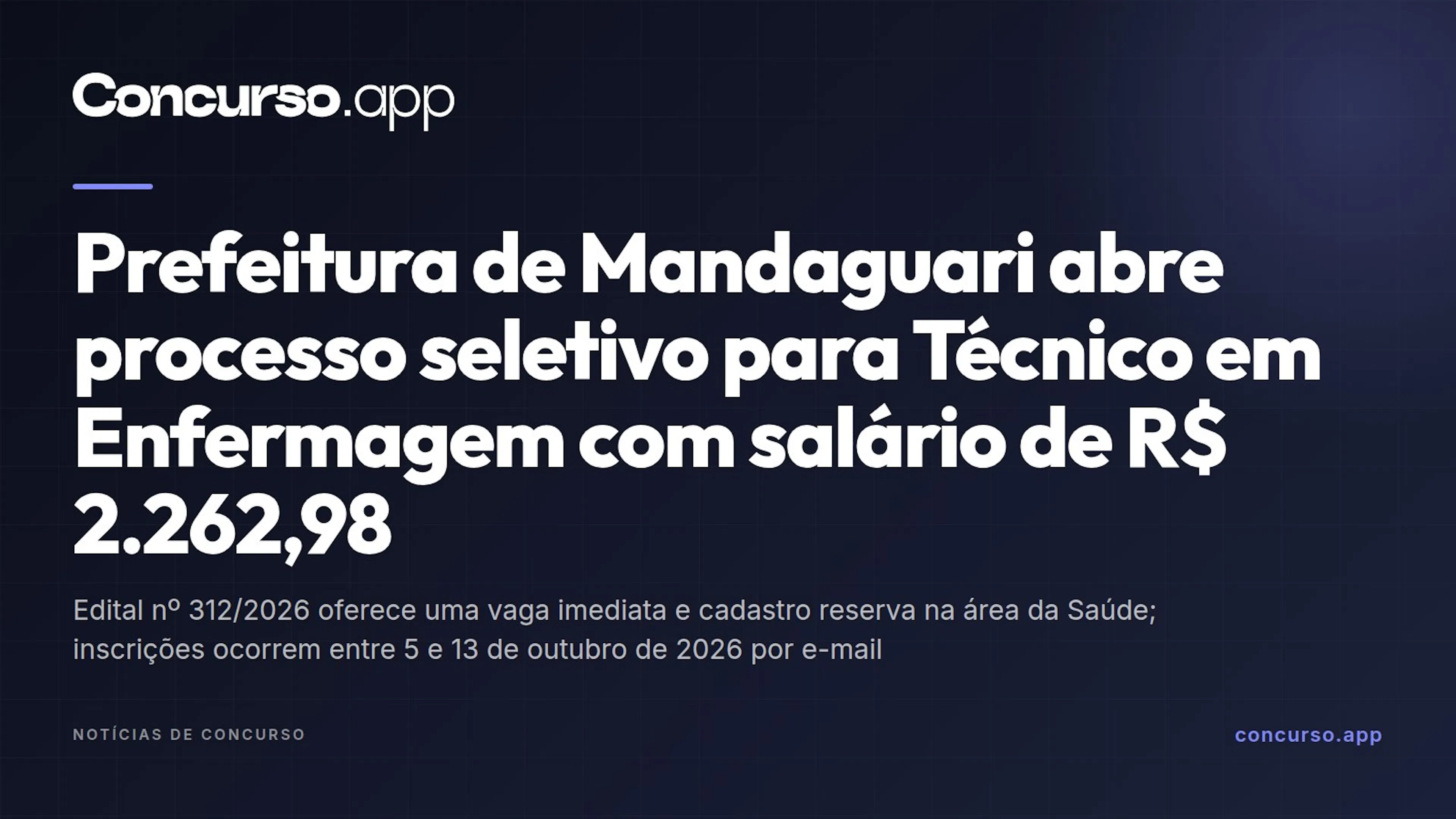 Prefeitura de Mandaguari abre processo seletivo para Técnico em Enfermagem com salário de R$ 2.262,98