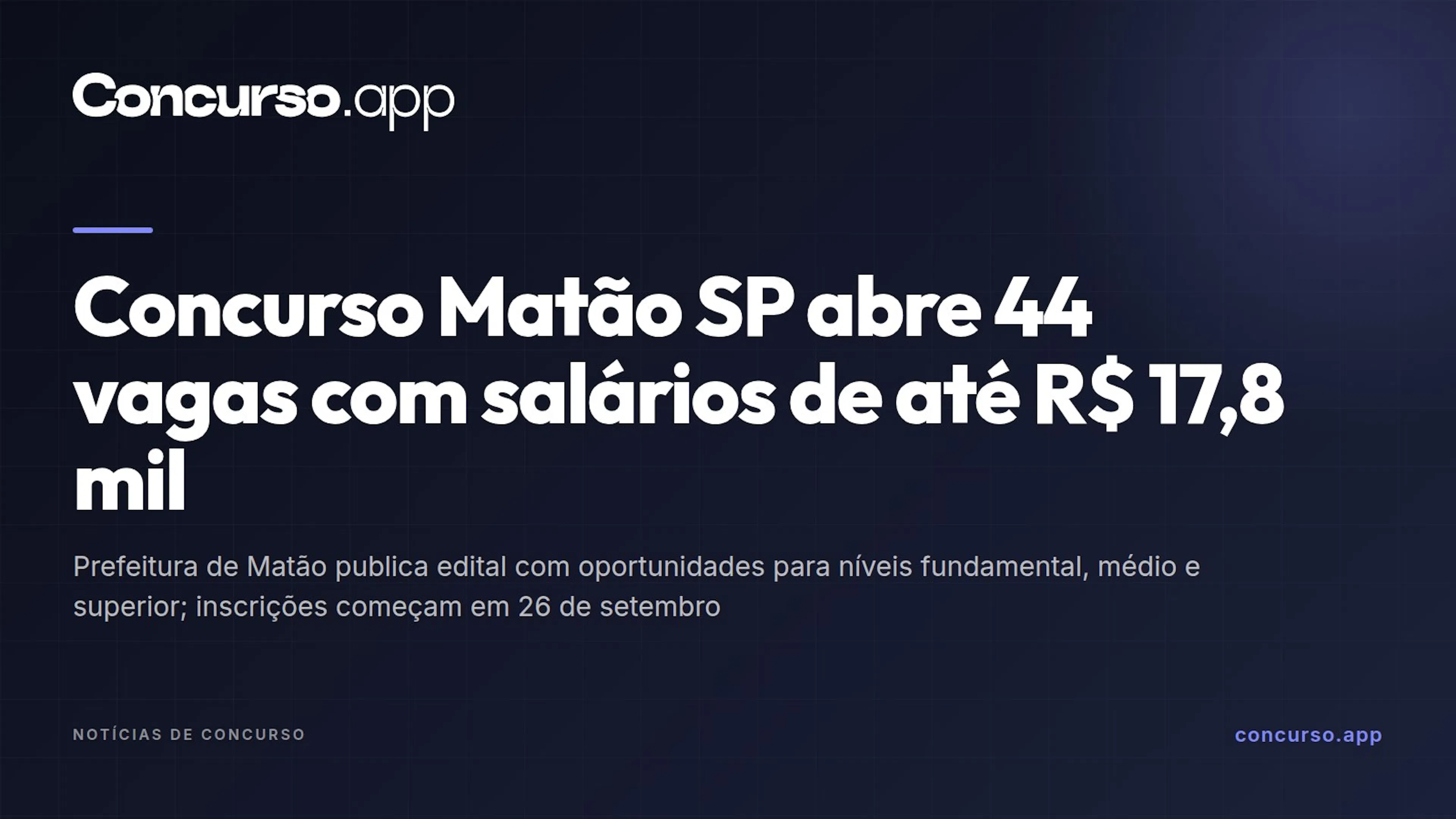 Concurso Matão SP abre 44 vagas com salários de até R$ 17,8 mil