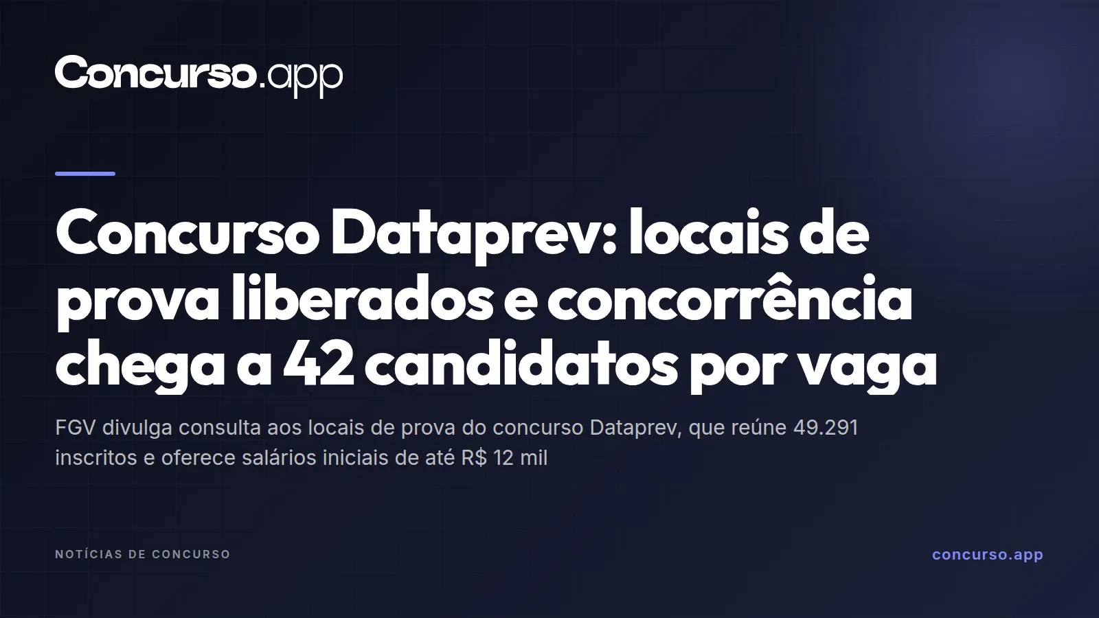 Concurso Dataprev: locais de prova liberados e concorrência chega a 42 candidatos por vaga