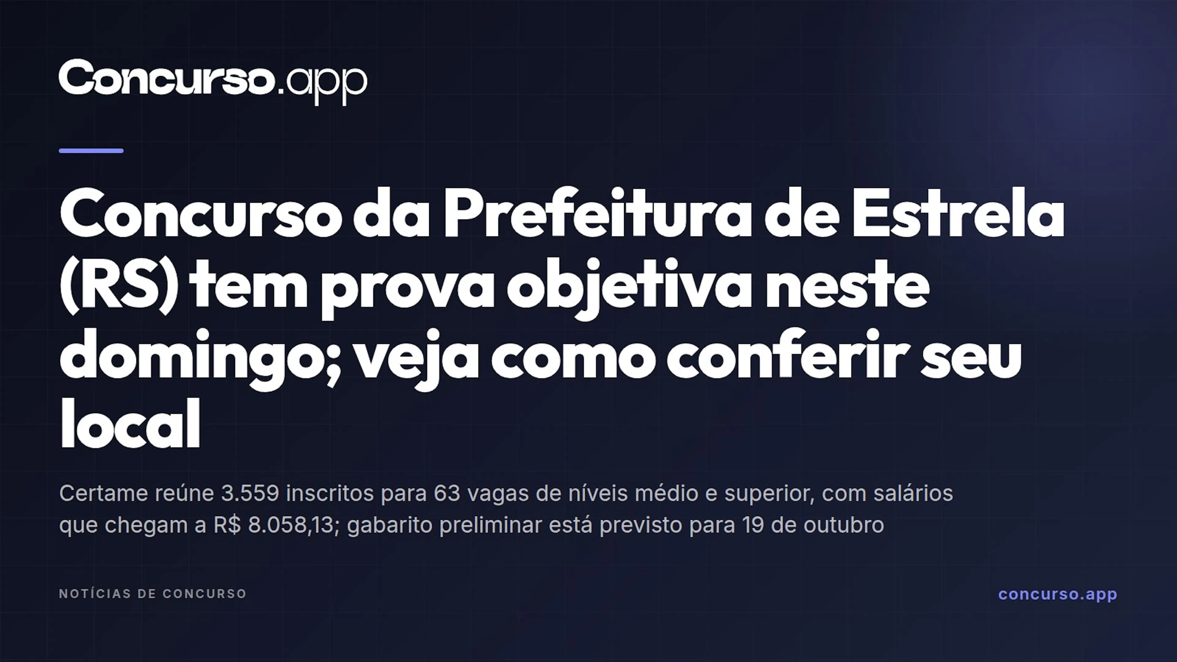 Concurso da Prefeitura de Estrela (RS) tem prova objetiva neste domingo; veja como conferir seu local