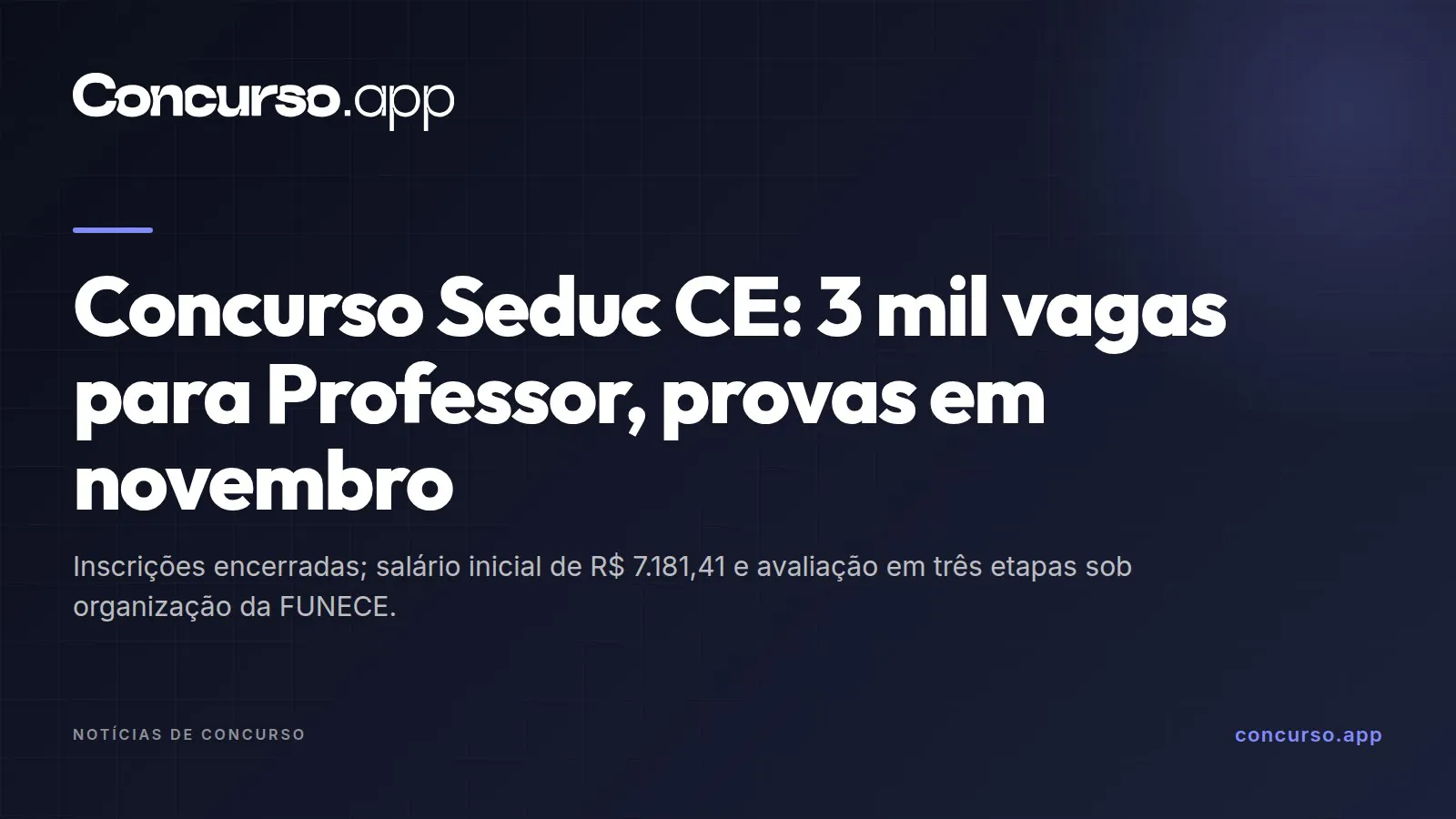 Concurso Seduc CE: 3 mil vagas para Professor, provas em novembro