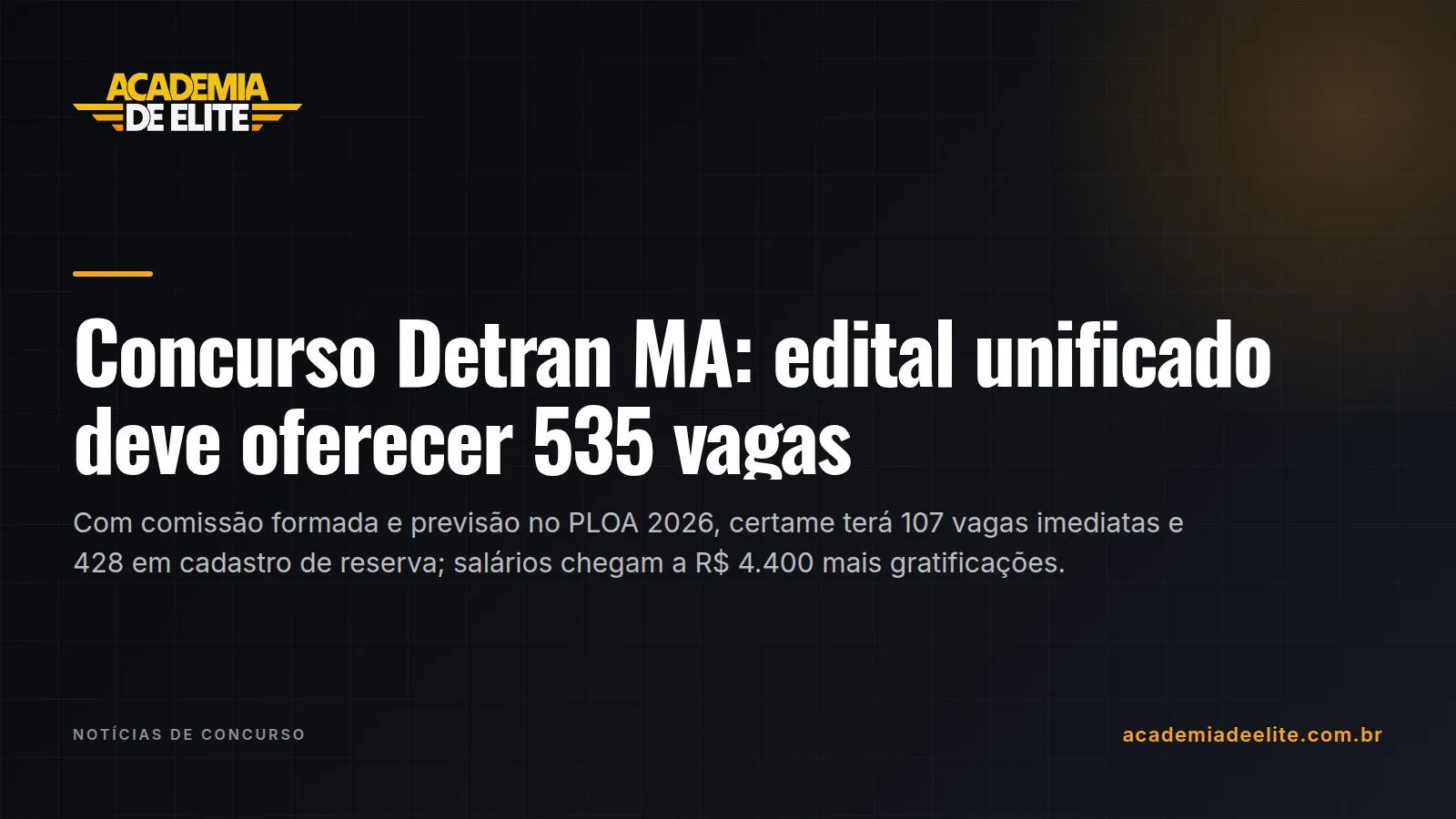 Concurso Detran MA: edital unificado deve oferecer 535 vagas
