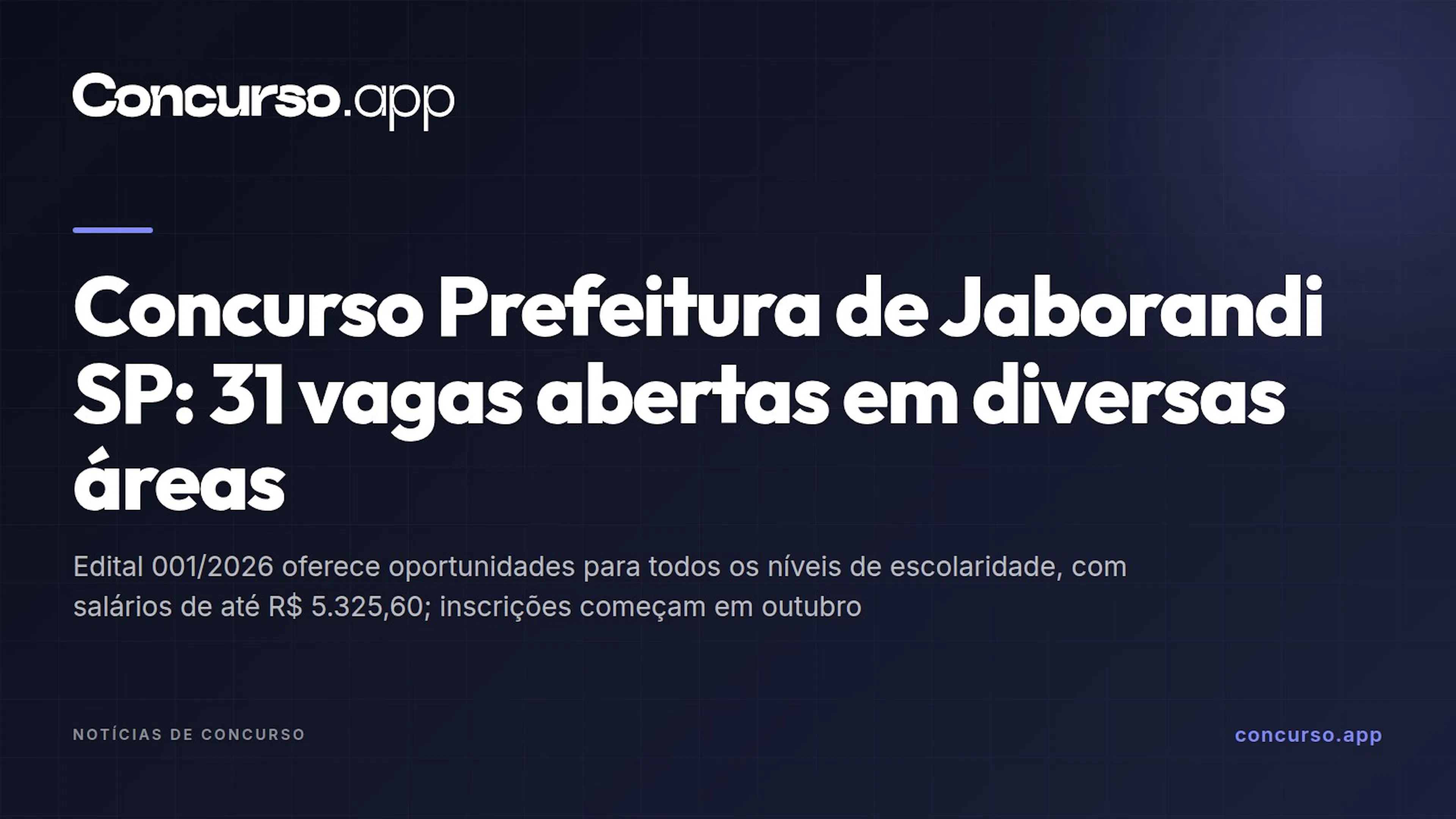 Concurso Prefeitura de Jaborandi SP: 31 vagas abertas em diversas áreas