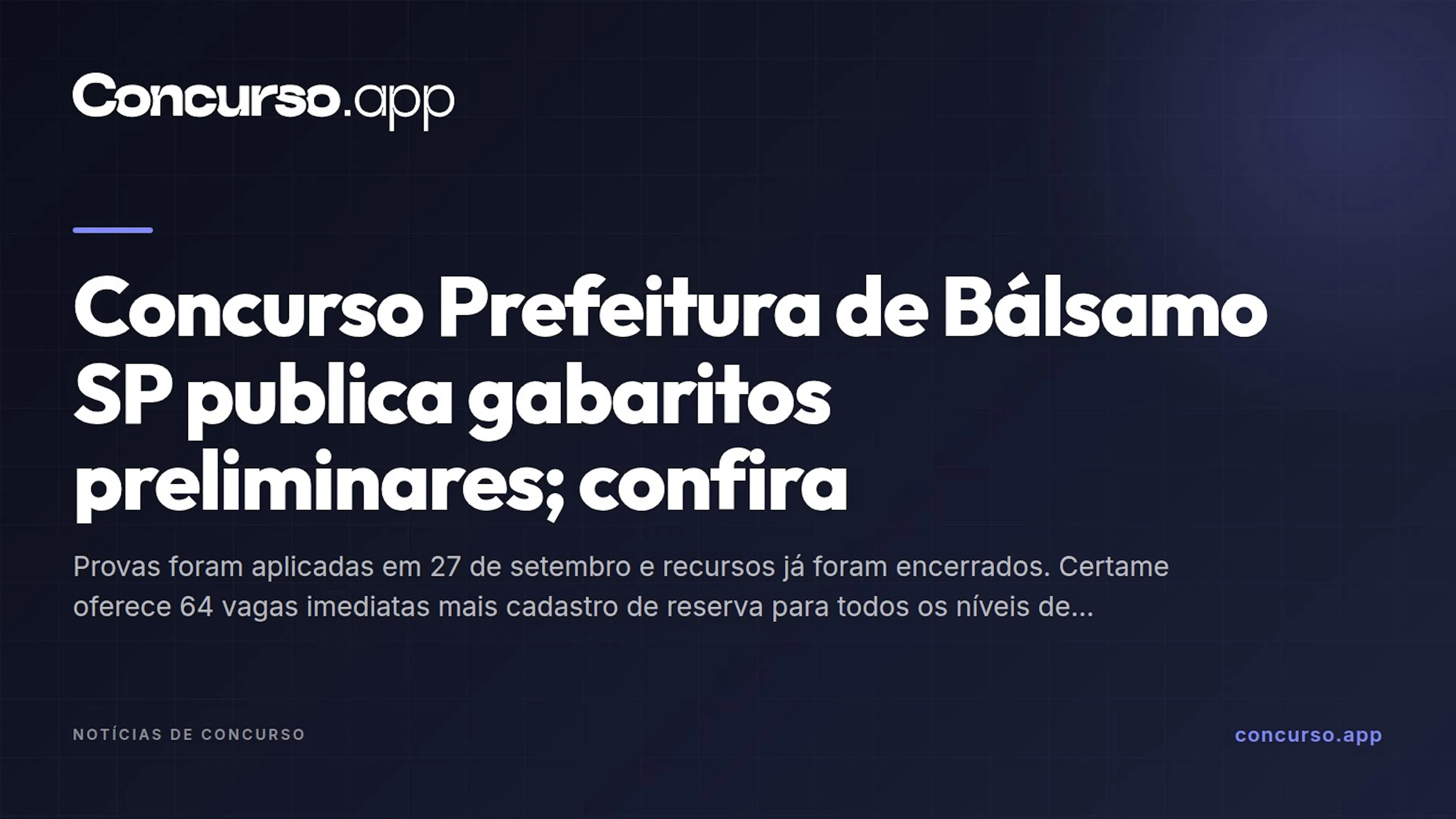 Concurso Prefeitura de Bálsamo SP publica gabaritos preliminares; confira