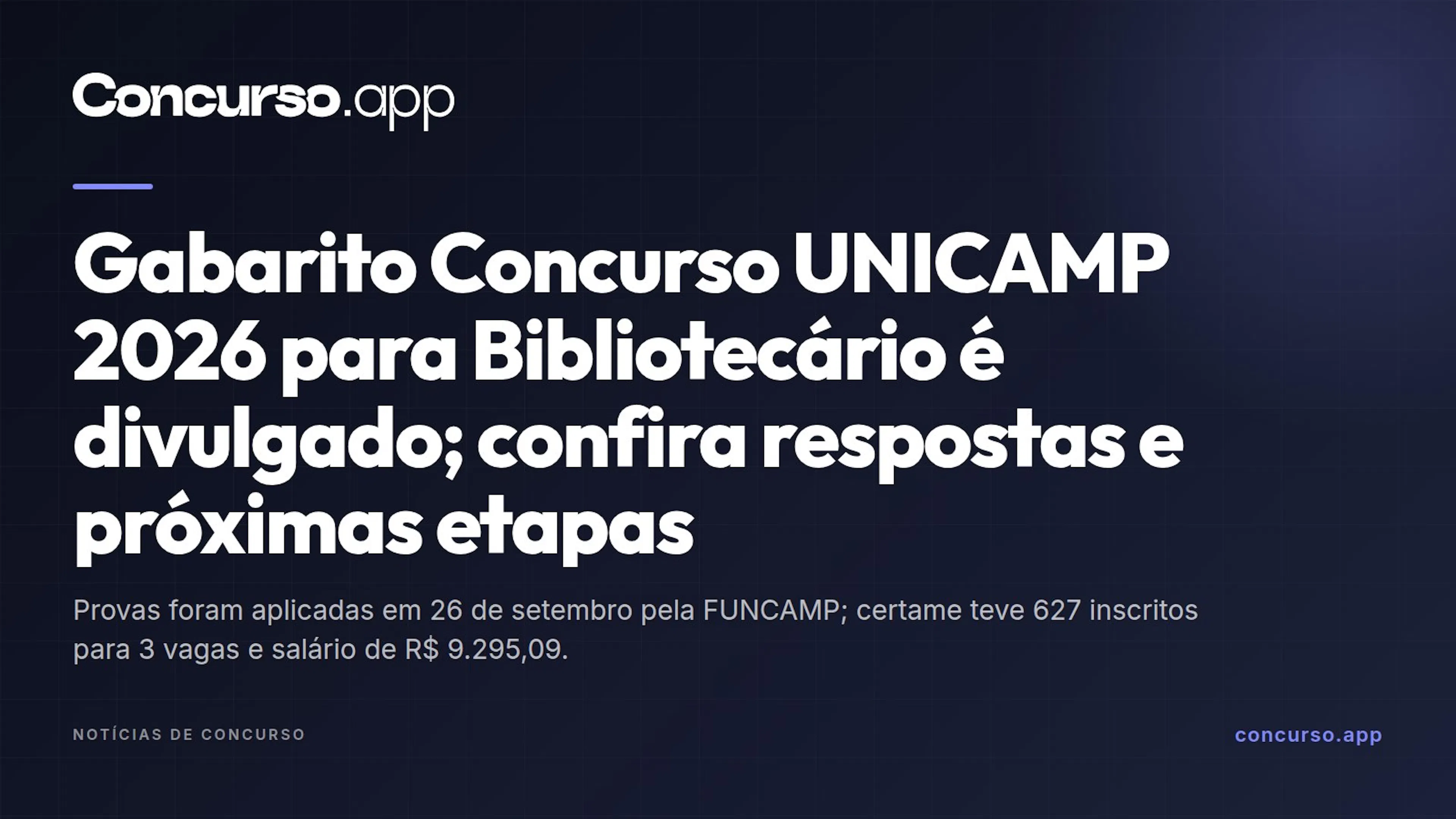Gabarito Concurso UNICAMP 2026 para Bibliotecário é divulgado; confira respostas e próximas etapas