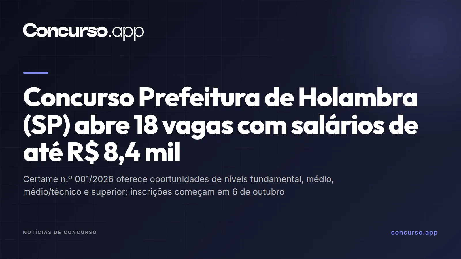 Concurso Prefeitura de Holambra (SP) abre 18 vagas com salários de até R$ 8,4 mil