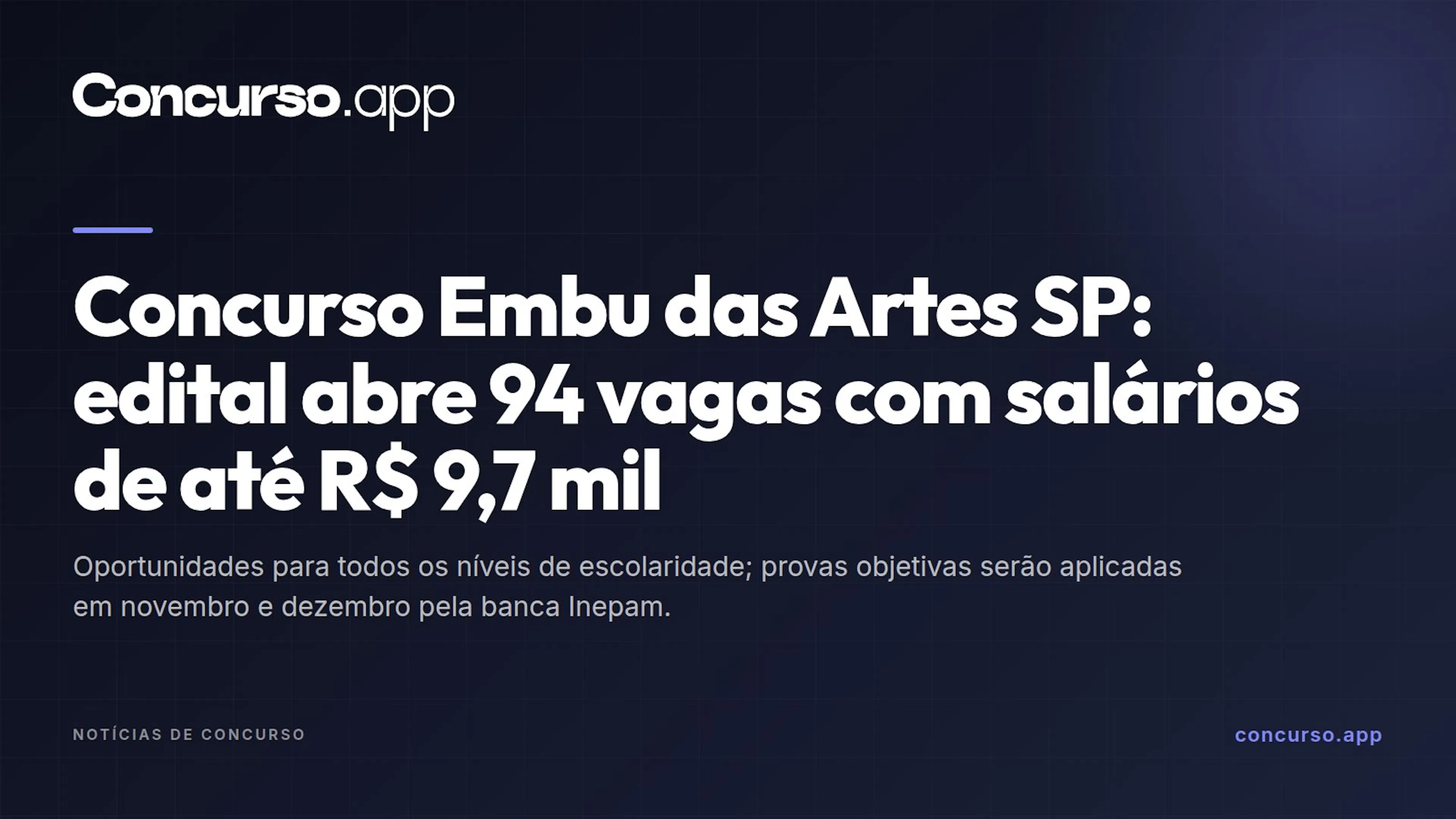 Concurso Embu das Artes SP: edital abre 94 vagas com salários de até R$ 9,7 mil