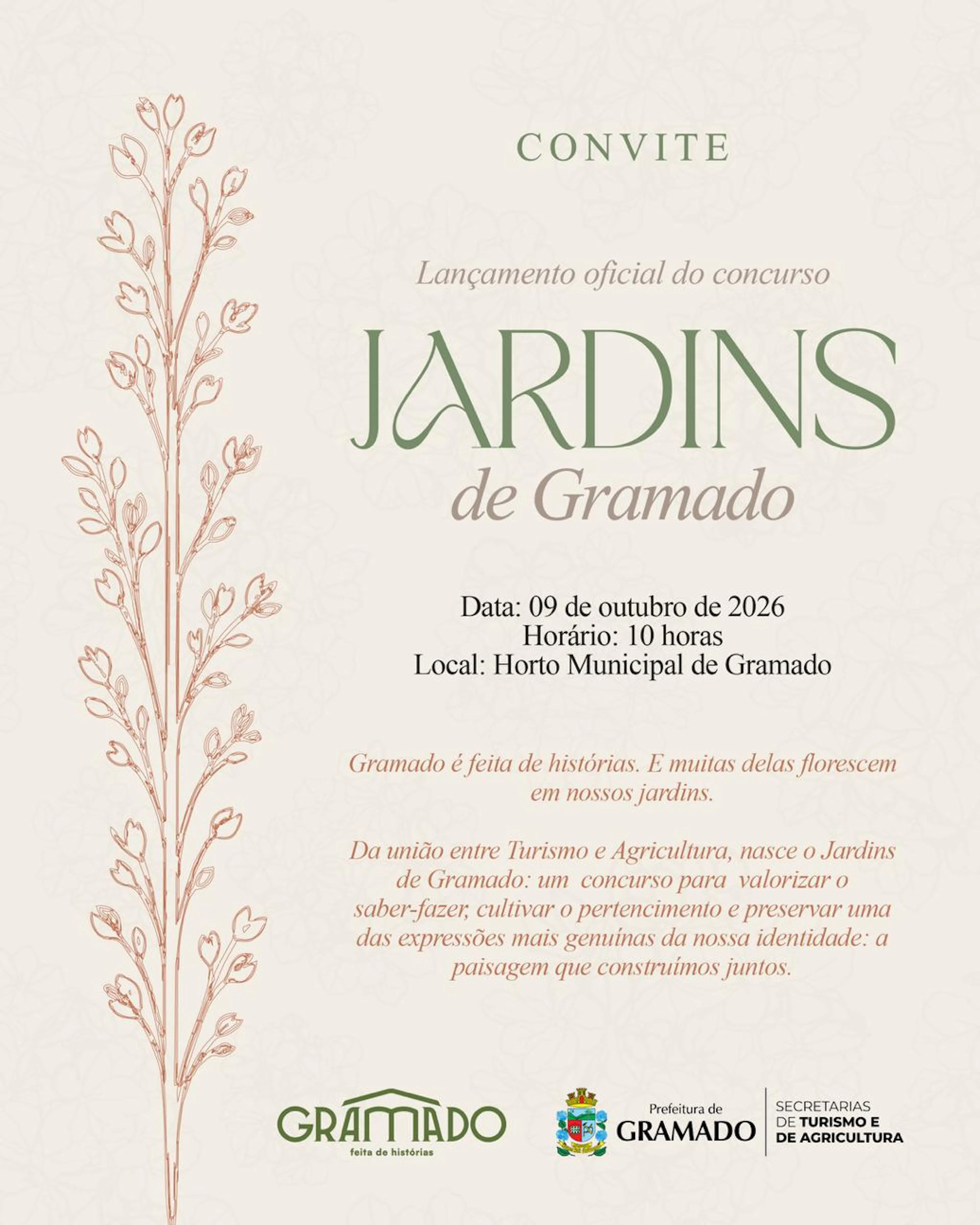 Gramado lança Concurso Jardins 2026 com inscrições gratuitas e bônus para hortênsias