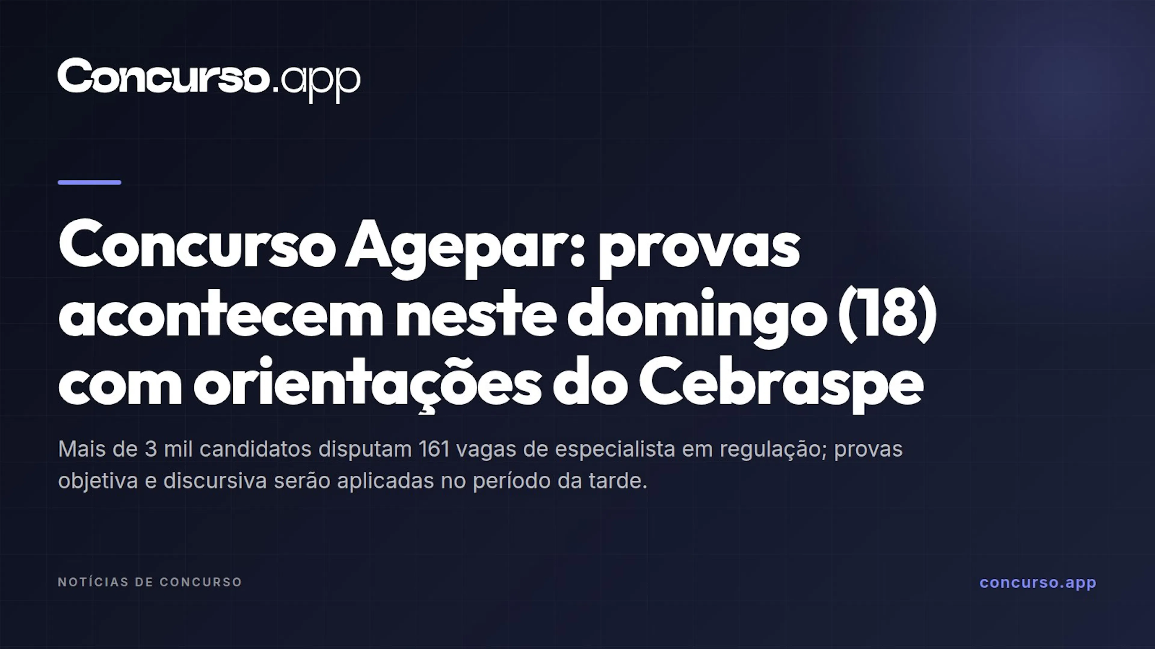 Concurso Agepar: provas acontecem neste domingo (18) com orientações do Cebraspe