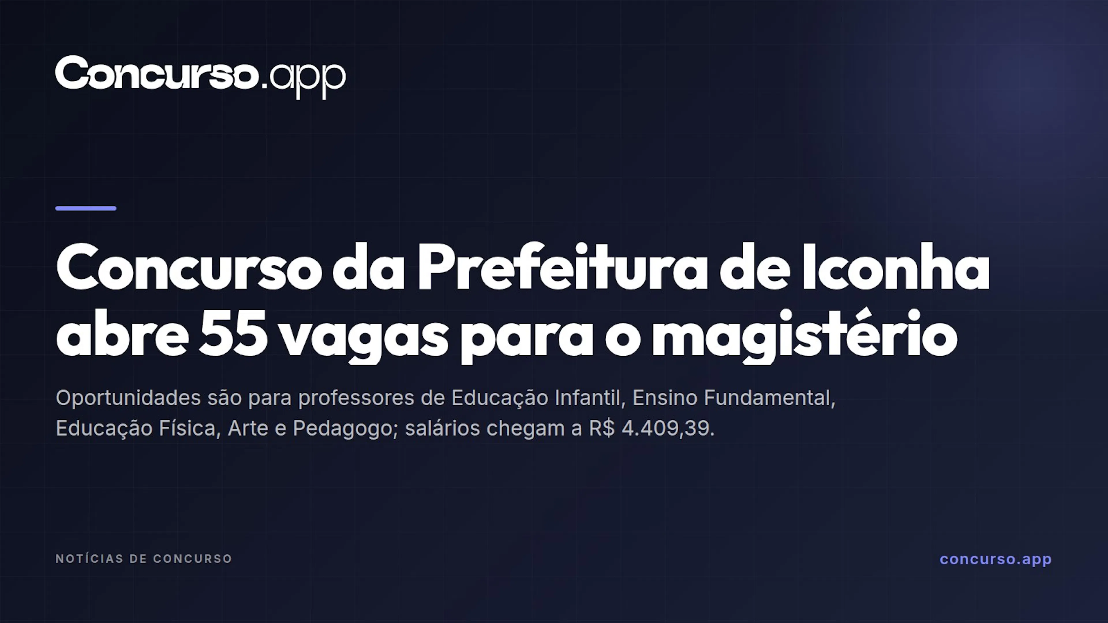 Concurso da Prefeitura de Iconha abre 55 vagas para o magistério