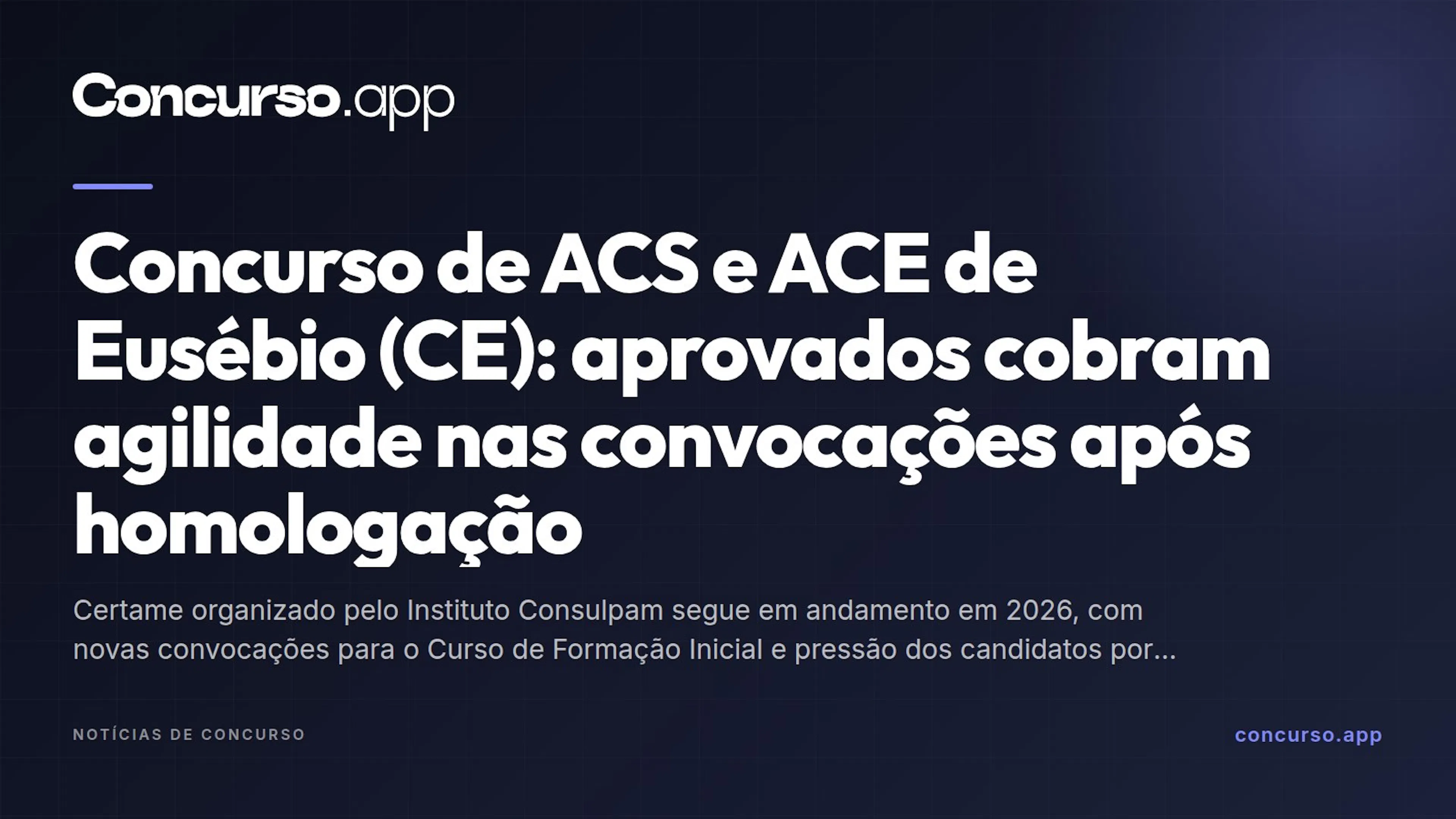 Concurso de ACS e ACE de Eusébio (CE): aprovados cobram agilidade nas convocações após homologação