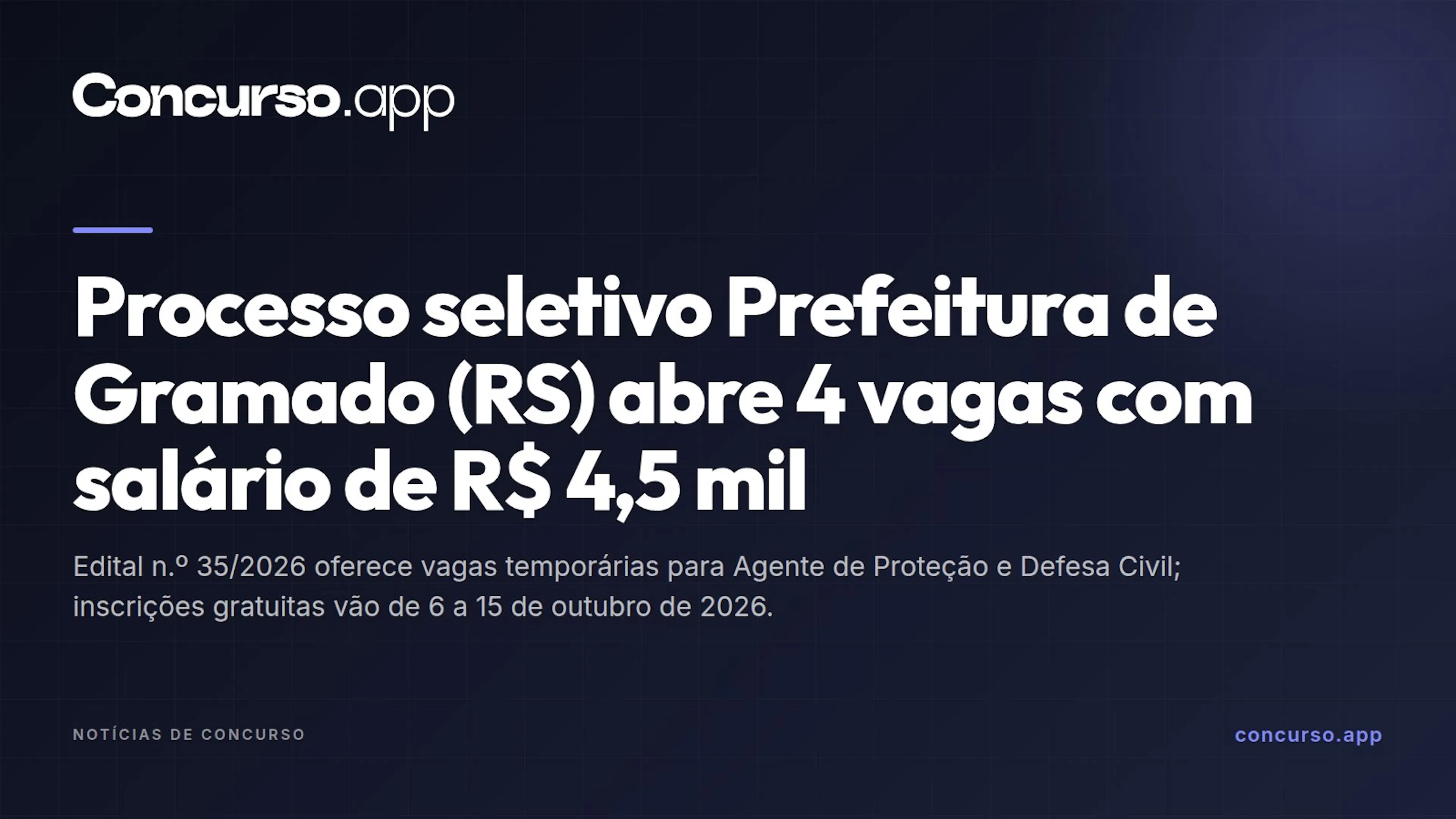 Processo seletivo Prefeitura de Gramado (RS) abre 4 vagas com salário de R$ 4,5 mil
