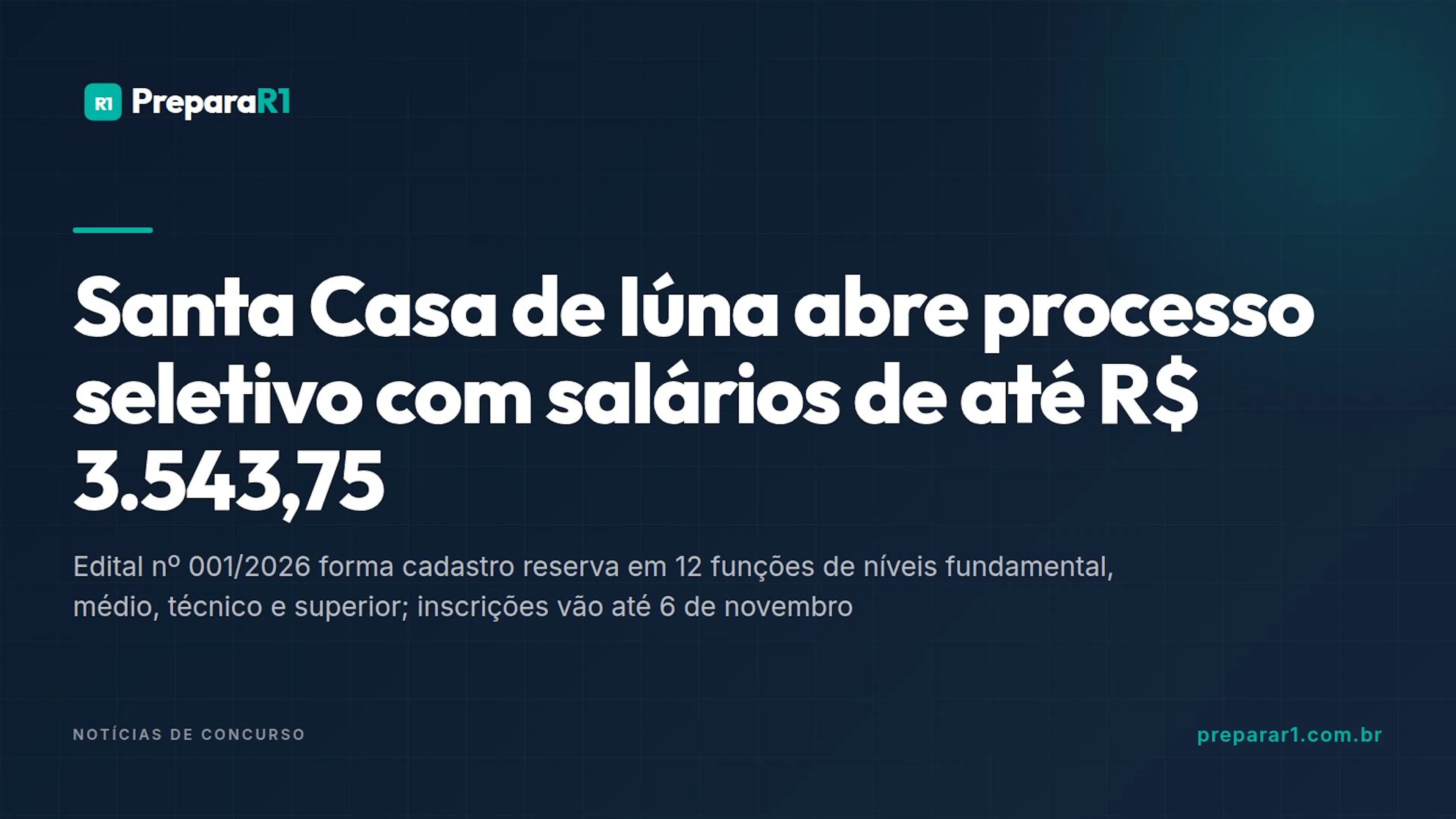 Santa Casa de Iúna abre processo seletivo com salários de até R$ 3.543,75