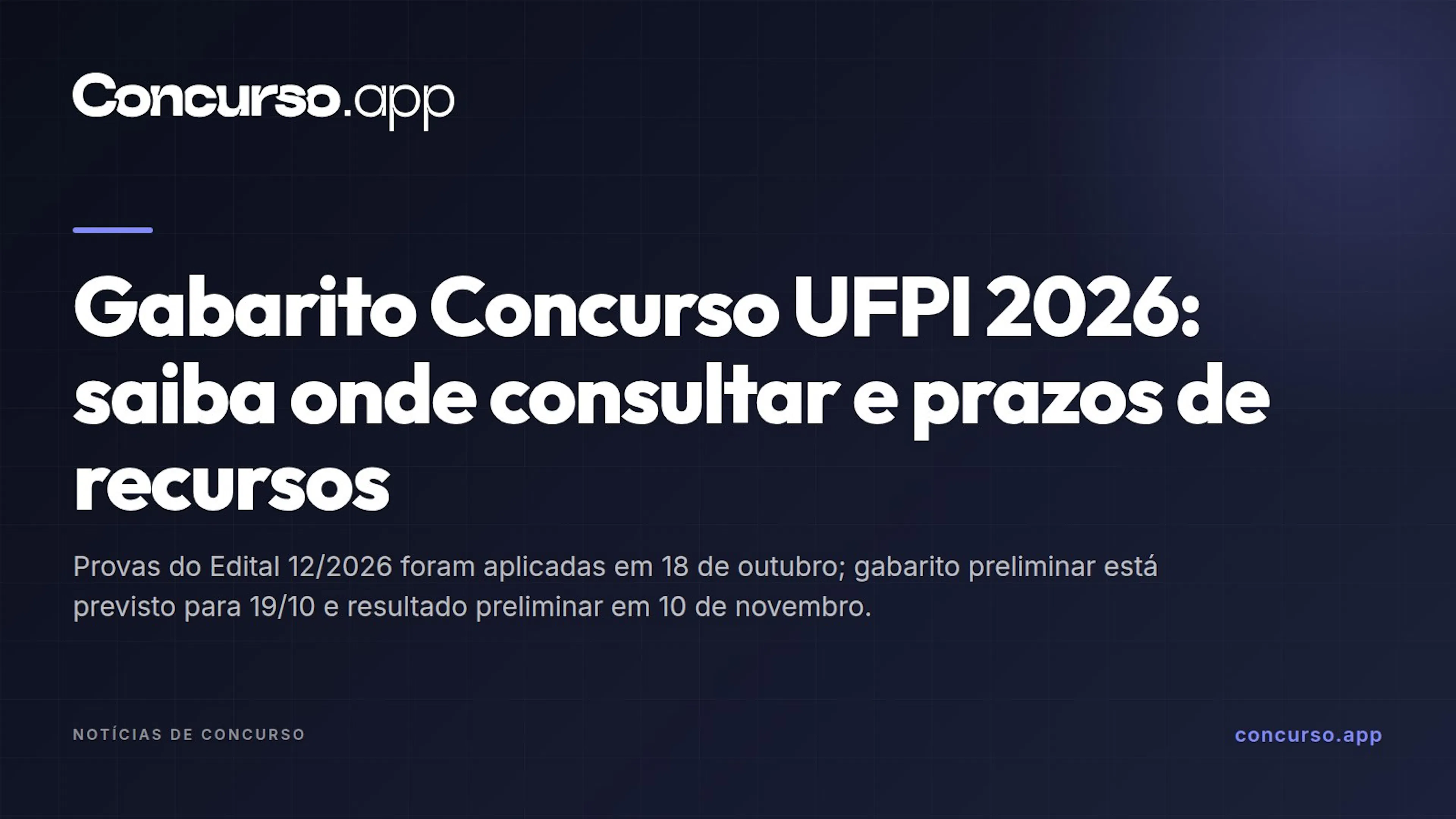 Gabarito Concurso UFPI 2026: saiba onde consultar e prazos de recursos