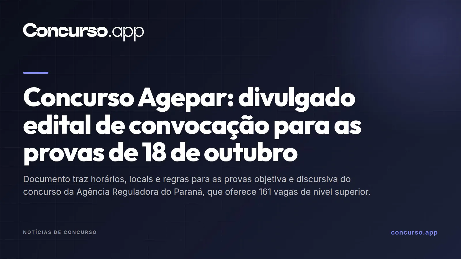 Concurso Agepar: divulgado edital de convocação para as provas de 18 de outubro